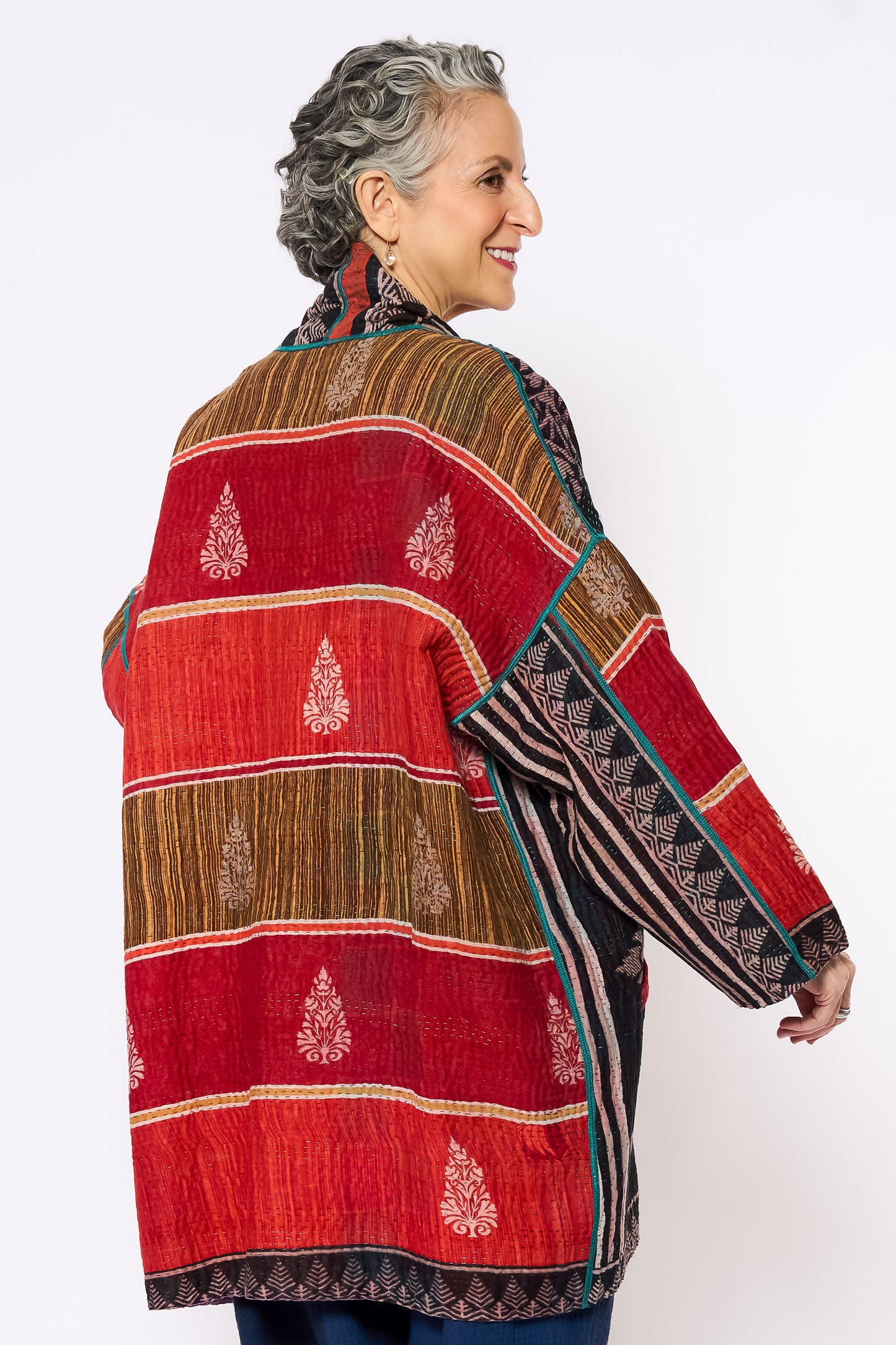 VINTAGE COTTON KANTHA HAORI JKT - cv4068-0020a -