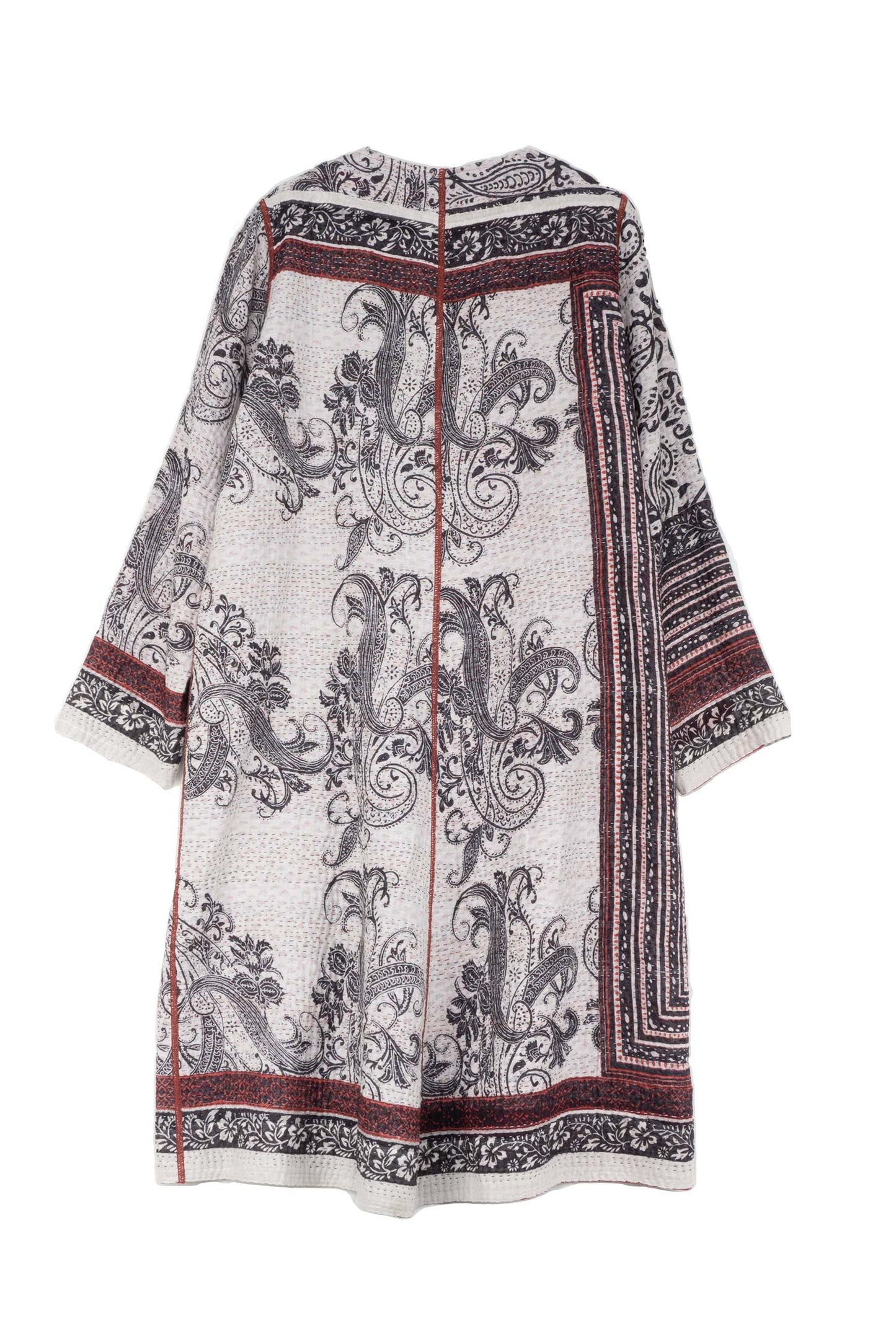 PAISLEY & PATCH KANTHA CREW NECK COAT - py4313-wht -