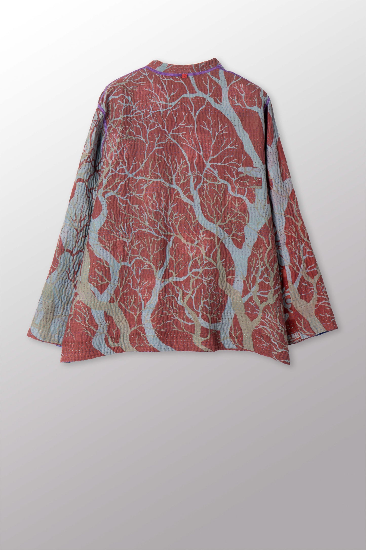 VINTAGE COTTON KANTHA KAFTAN JACKET SHORT - cv4088-0009s -