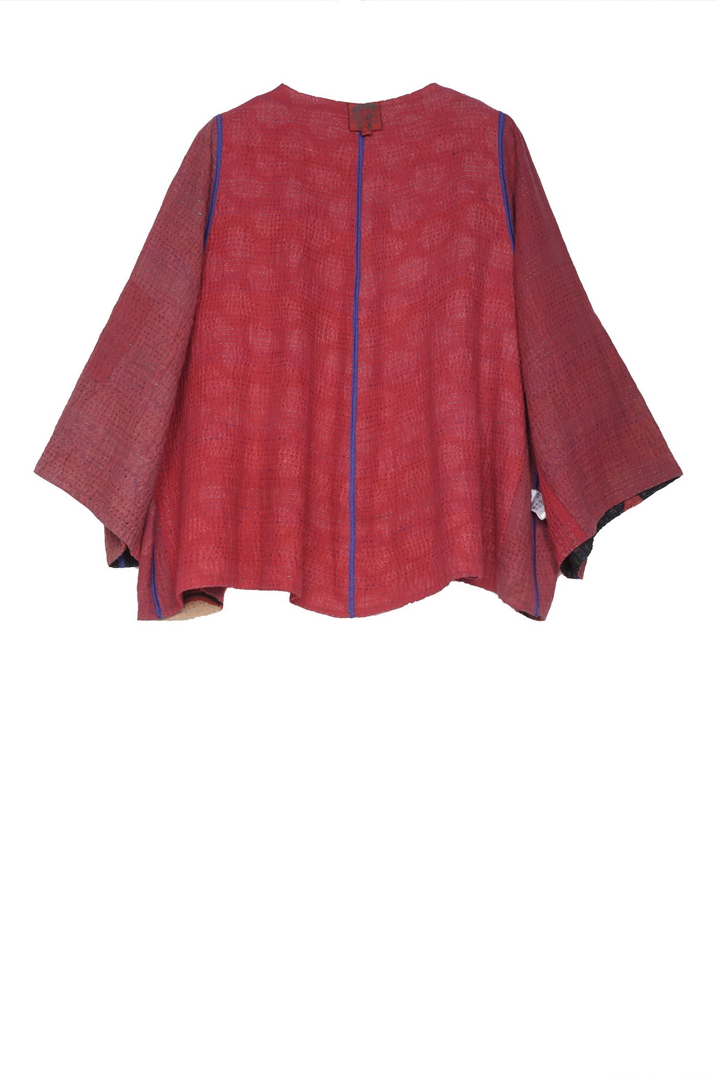 HOLIDAY FLOWER KANTHA BELL SHAPE JKT - hf4048-red -