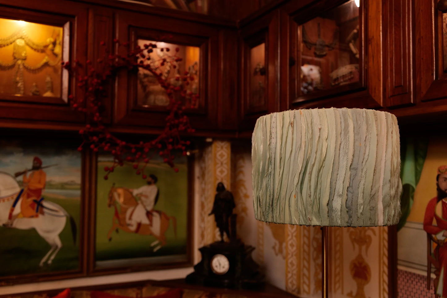 New Dawn Wavy Stripe Ivory - Floor Lampshade
