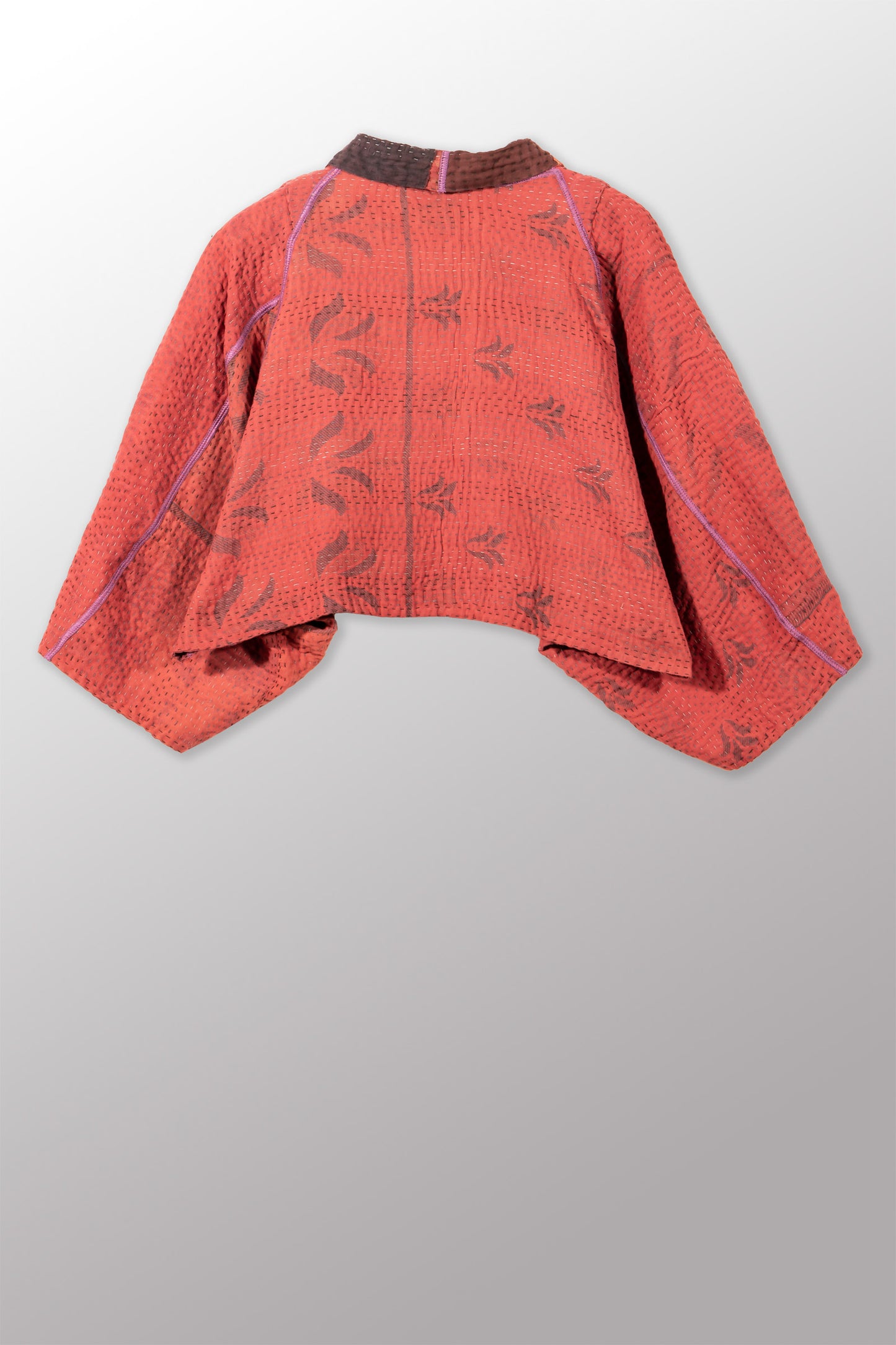 TWO TONE PATCH KANTHA PUFF SLV. SHRUG - tn4062-org -