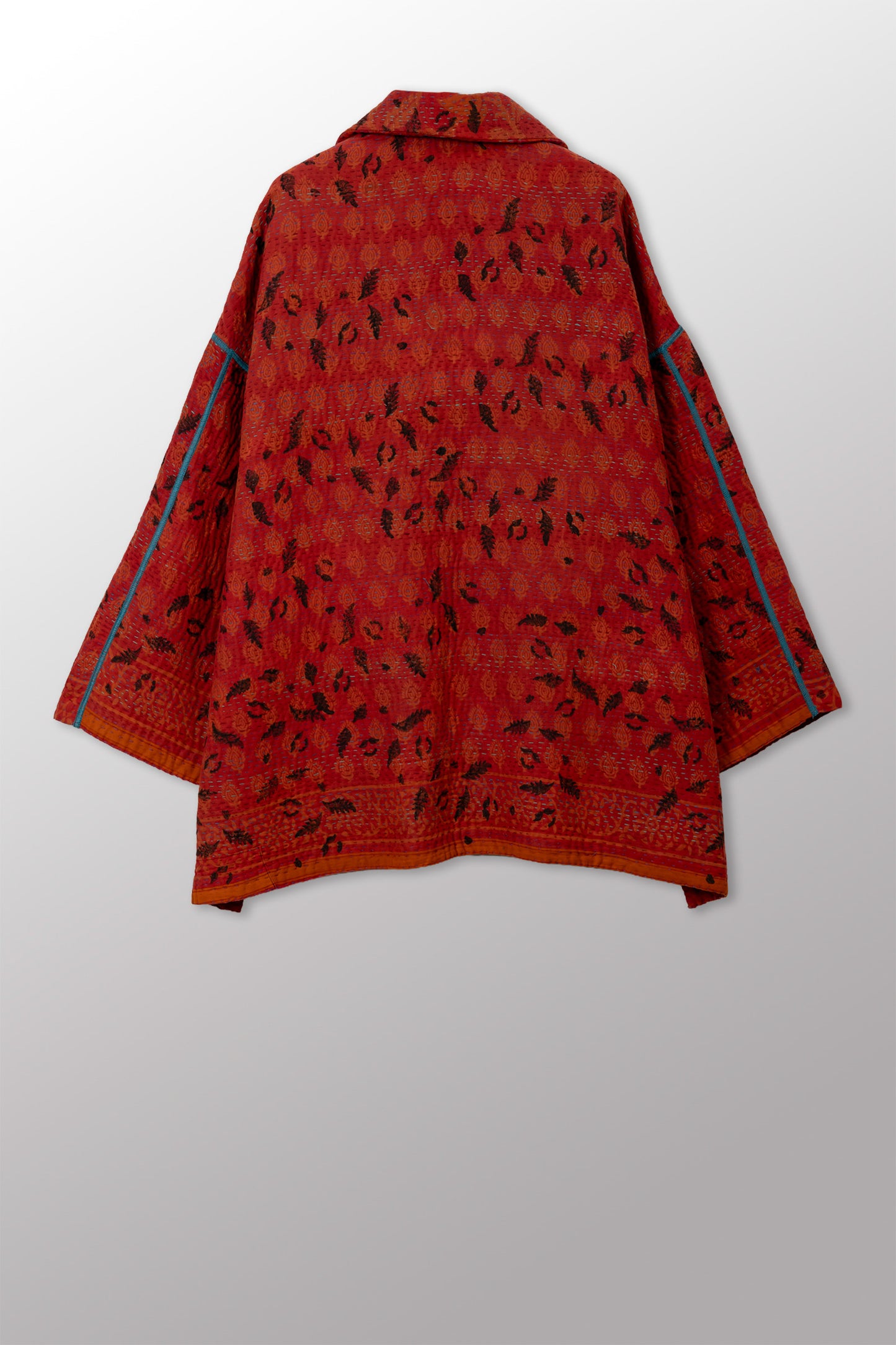 COTTON OVERDYE KANTHA OVERSIZED MINI COAT - ov4332-corg001a -