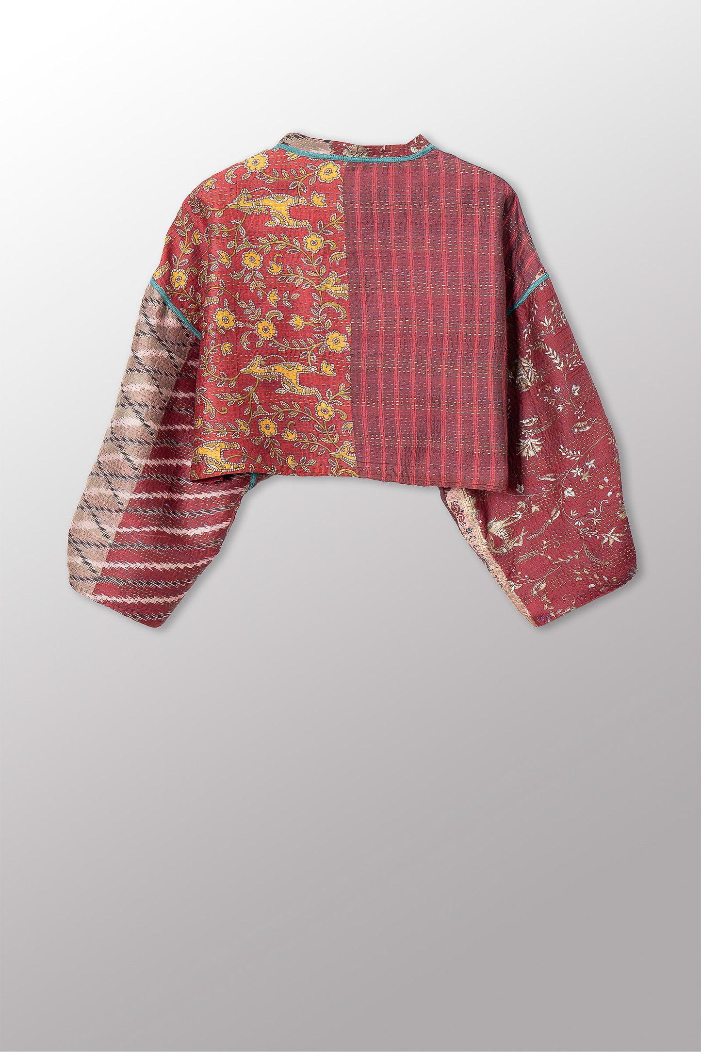 VINTAGE SILK KANTHA SLEEVE JACKET - sv2090-0002m -