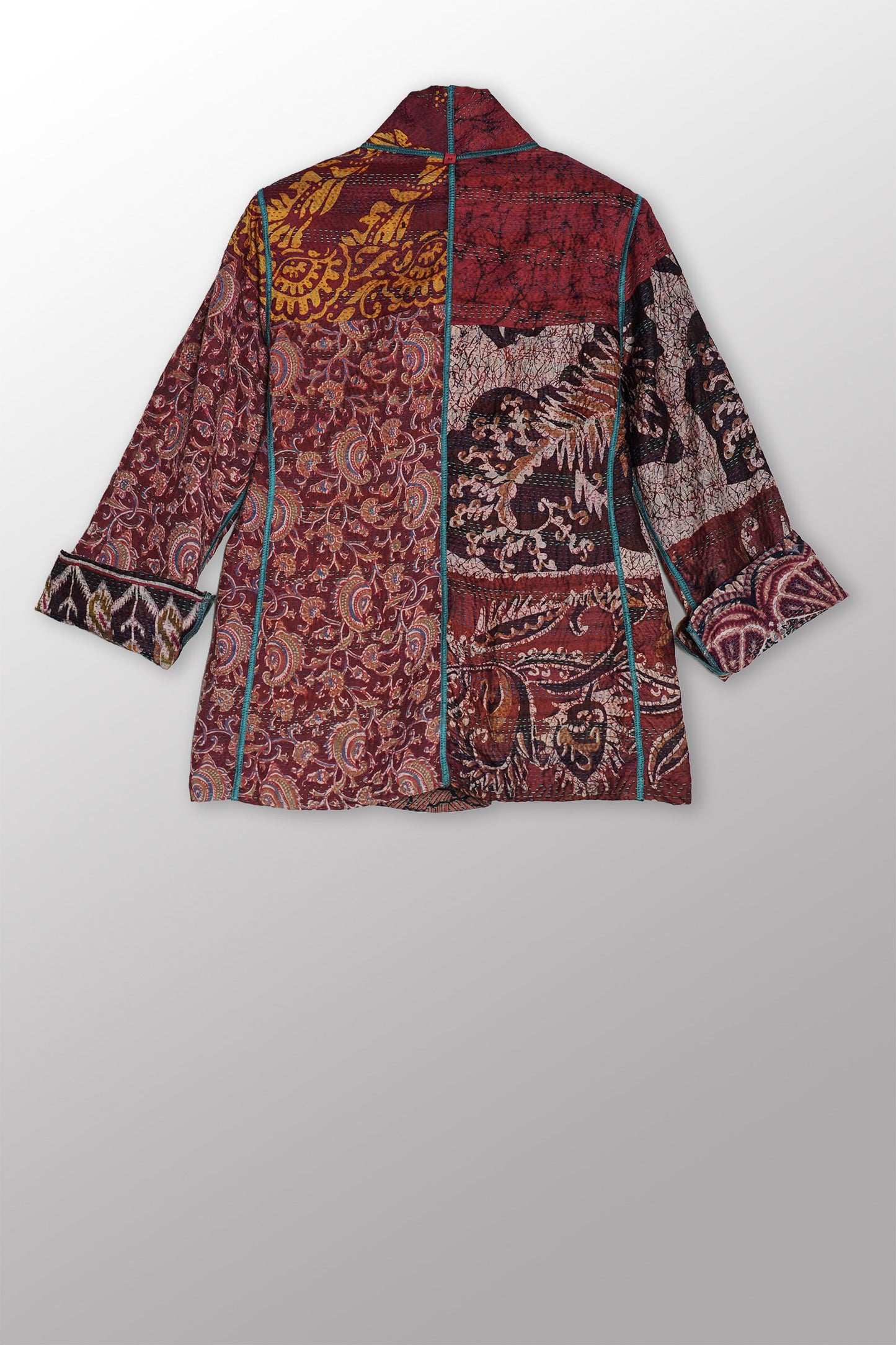VINTAGE SILK KANTHA SHORT JKT - sv2007-0064m -