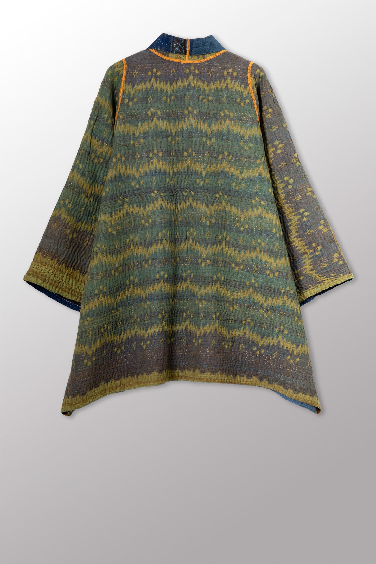 COTTON OVERDYE KANTHA A-LINE JKT - ov4003-cgrn031a -
