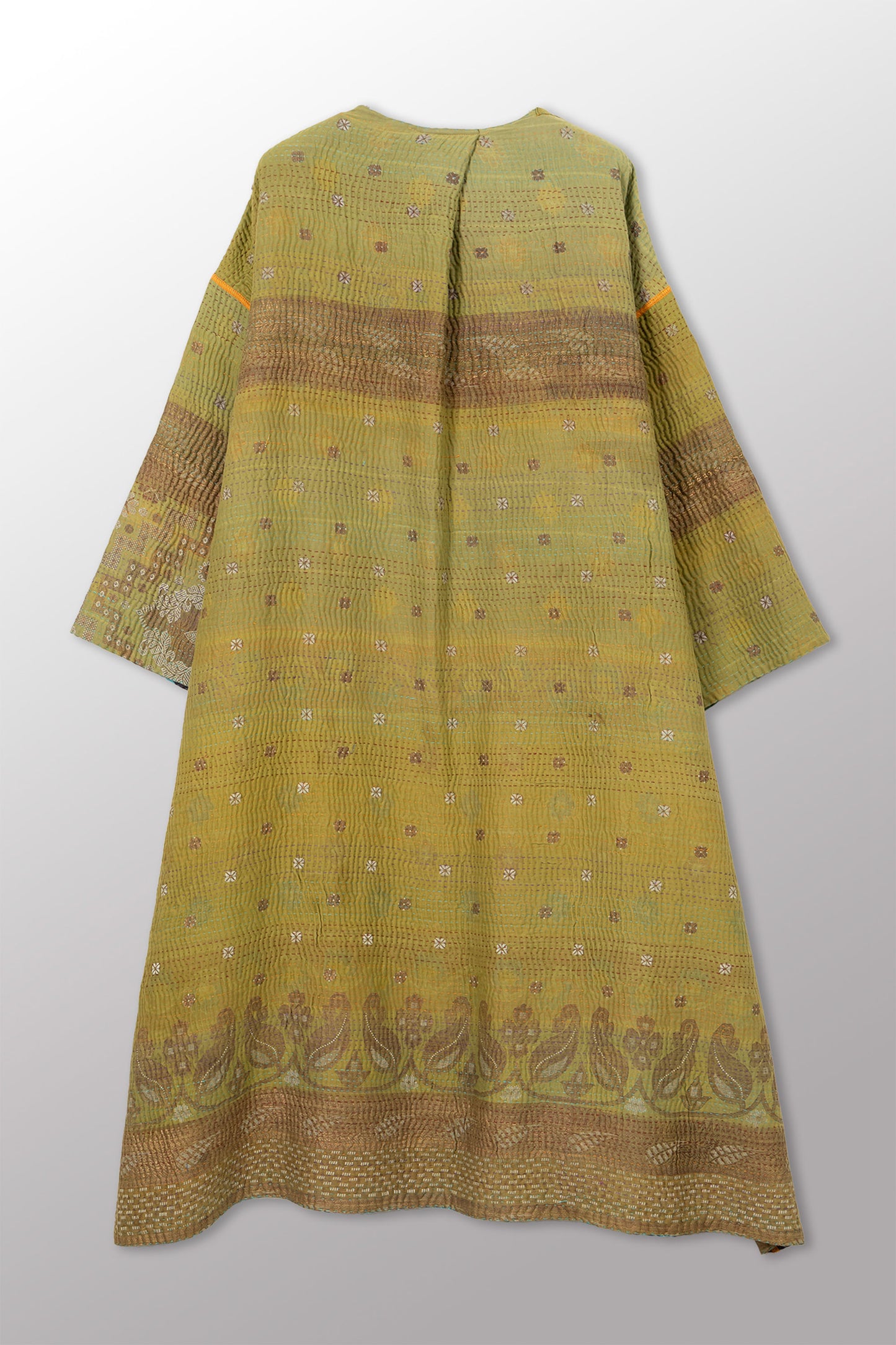 VINTAGE COTTON KANTHA LONG DUSTER - cv4328-0016a -