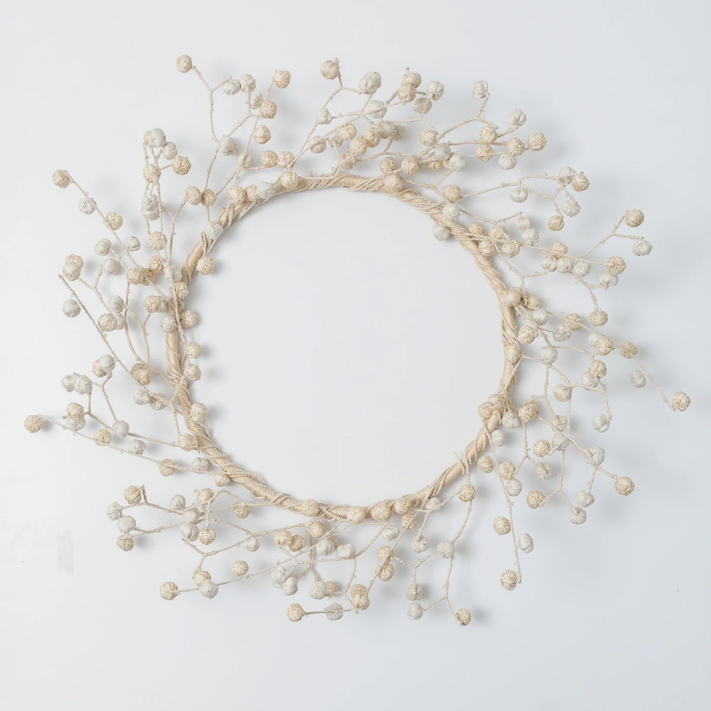 Ivory Kantha Wreath (metallic kantha)