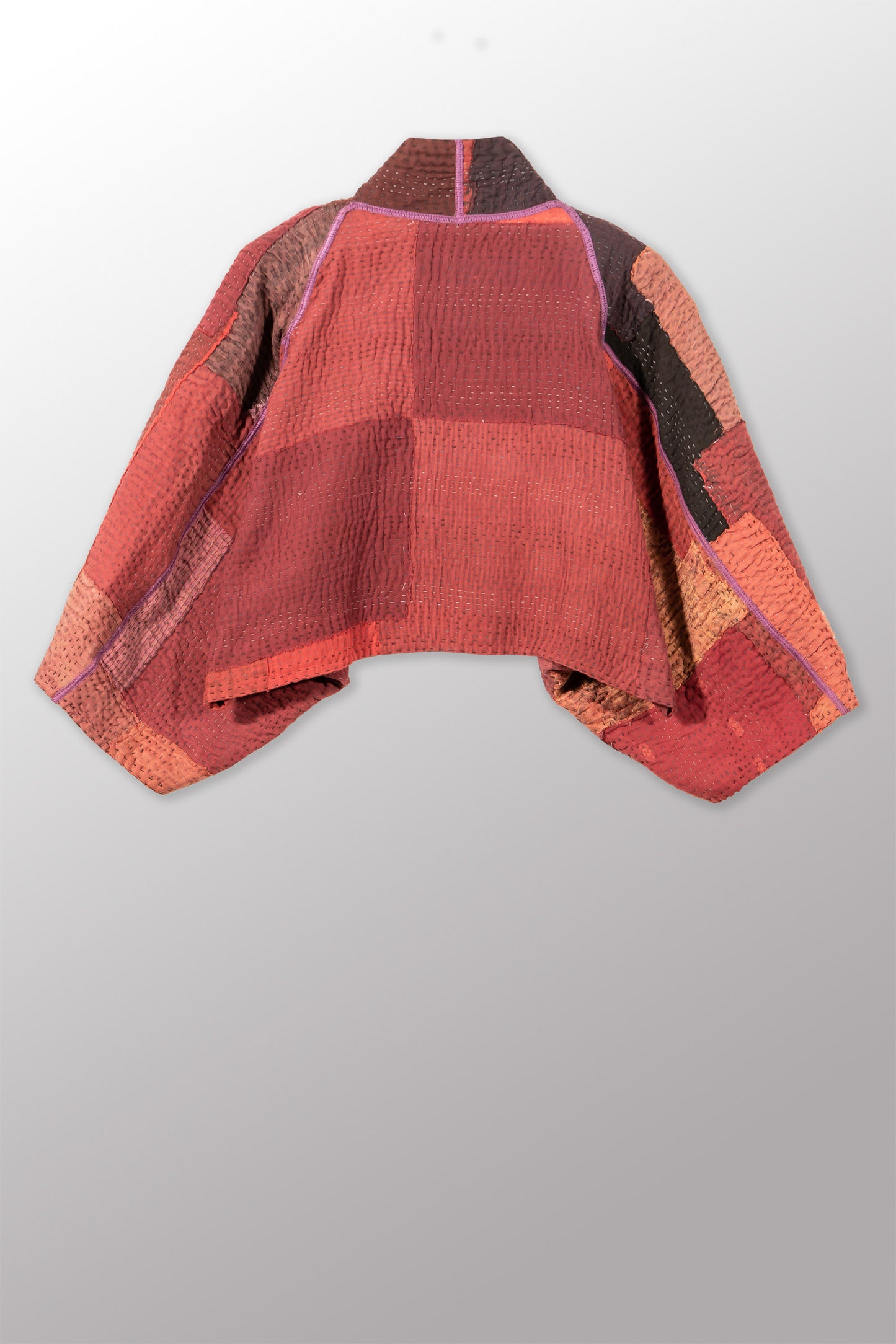 TWO TONE PATCH KANTHA PUFF SLV. SHRUG - tn4062-org -