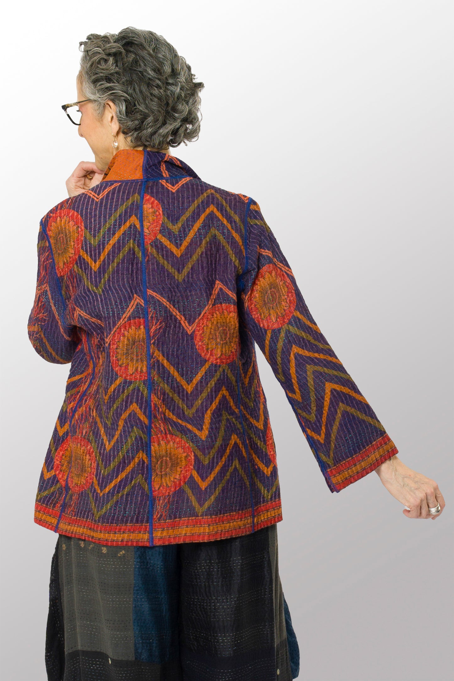 VINTAGE COTTON KANTHA SHORT JKT - cv4007-0325l -