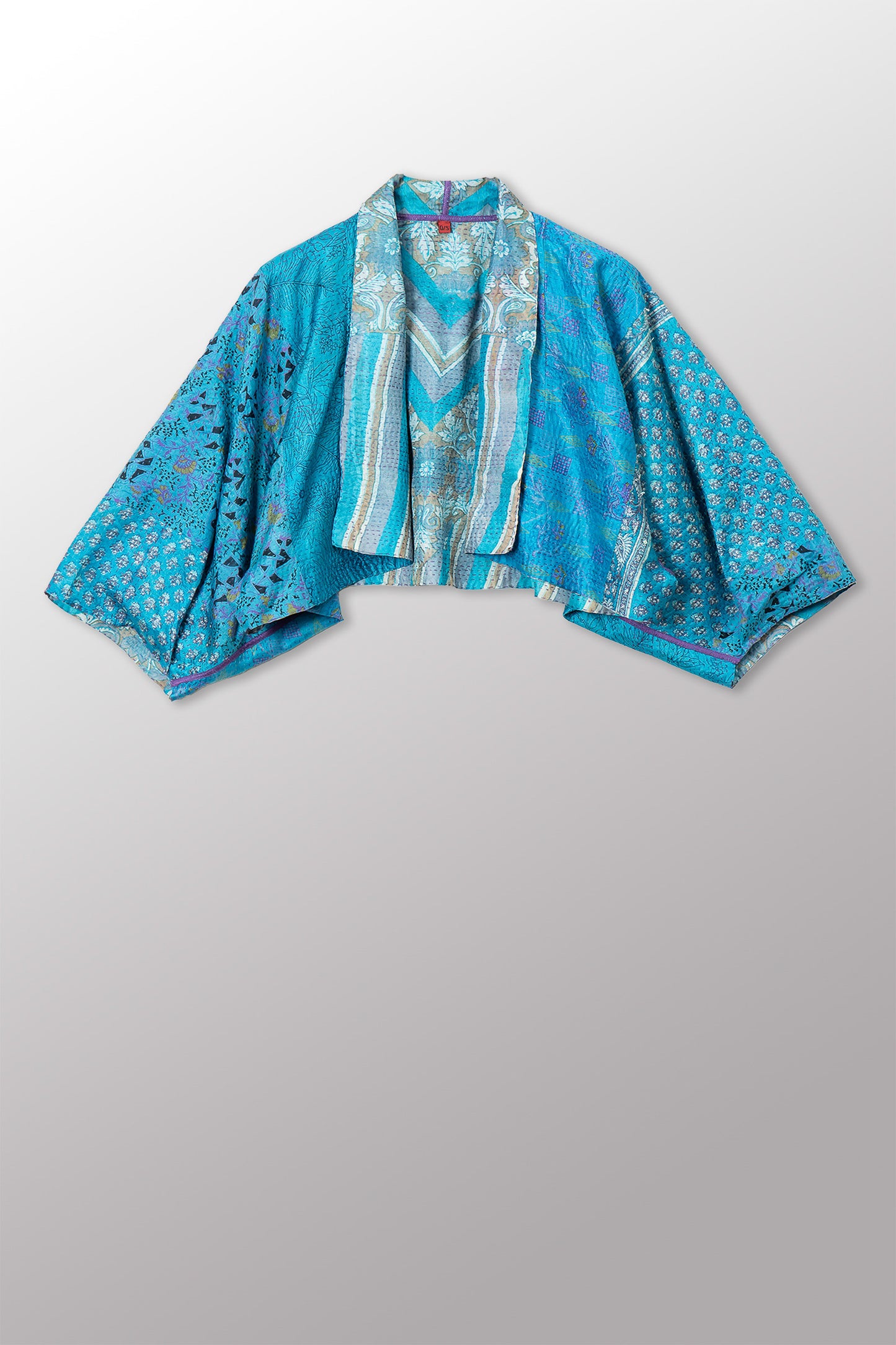 VINTAGE SILK KANTHA PUFF SLV. SHRUG - sv2062-0030a -