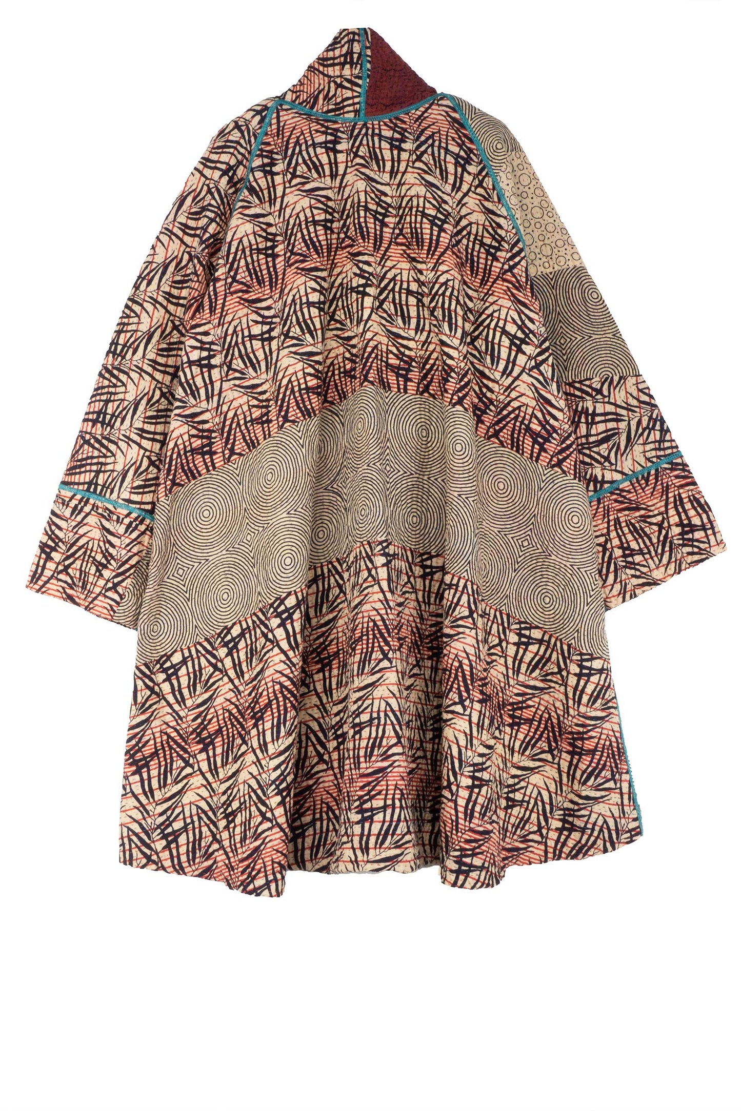 SOHO BAMBOO KANTHA KIMONO LONG JKT - bo4005-blk -