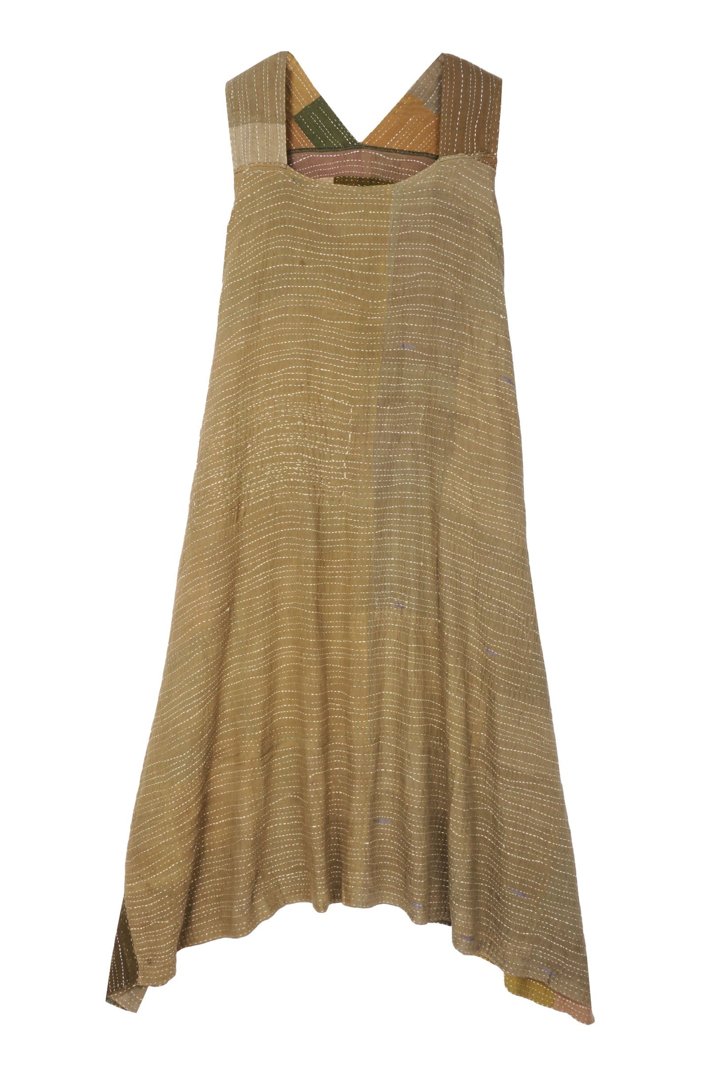 SOLID PATCH KANTHA TENT DRESS - ps2413-ntl -