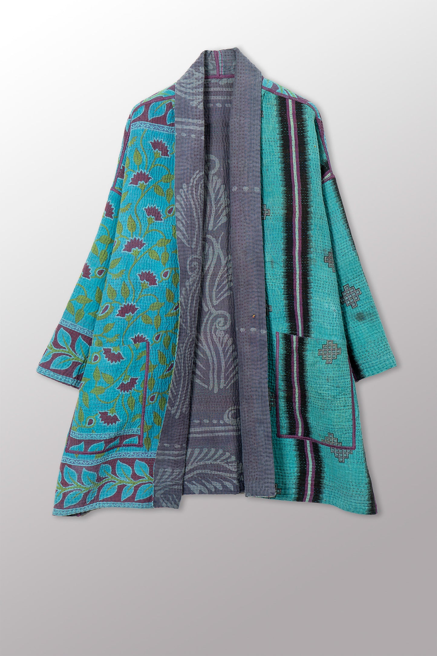 VINTAGE COTTON KANTHA HAORI JKT - cv4068-0025a -