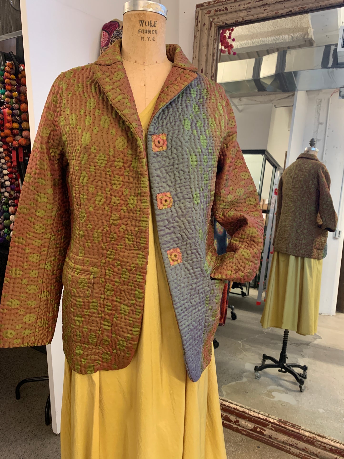 JACQUARD WITH WOVEN KANTHA BASIC JACKET - jq5052-0001s -