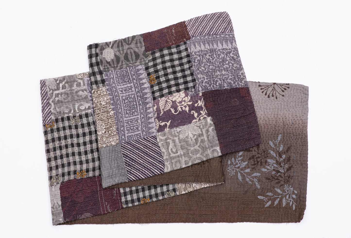 Ombre Patch Kantha Table Runner - Chocolate