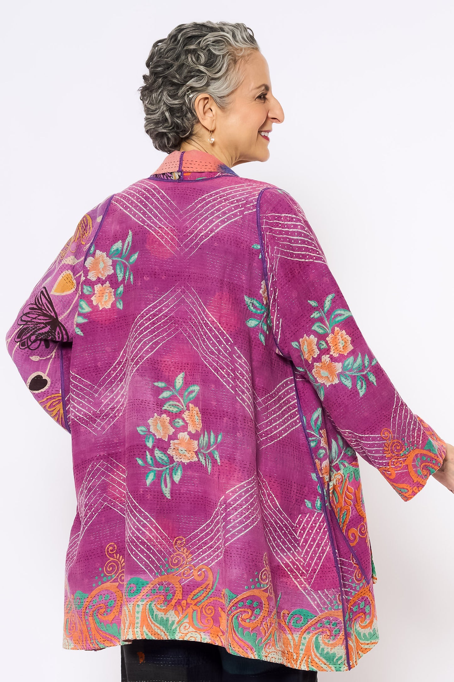 VINTAGE COTTON KANTHA A-LINE JKT - cv2003-0169a -