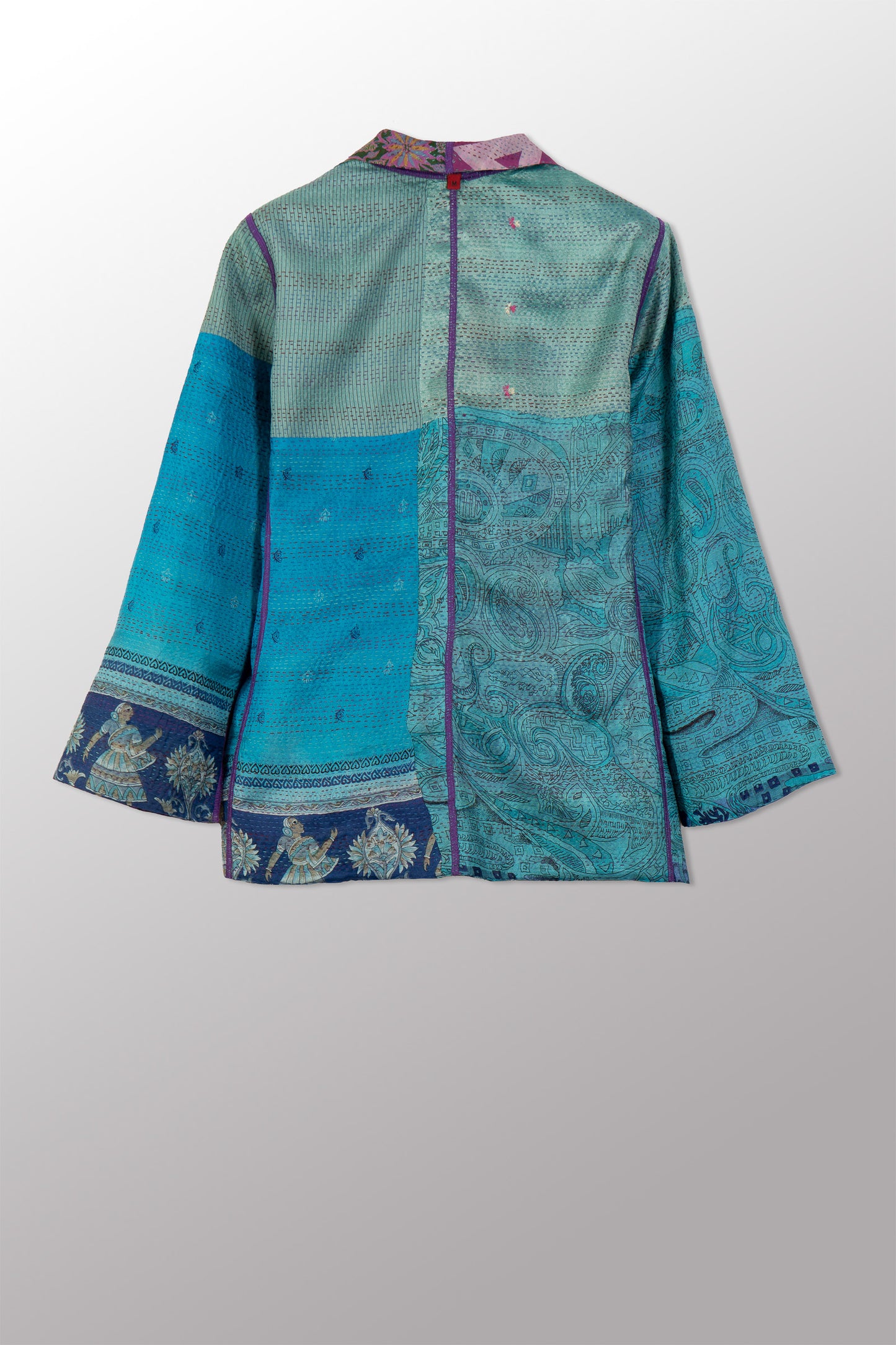 VINTAGE SILK KANTHA SHORT JKT - sv2007-0062m -