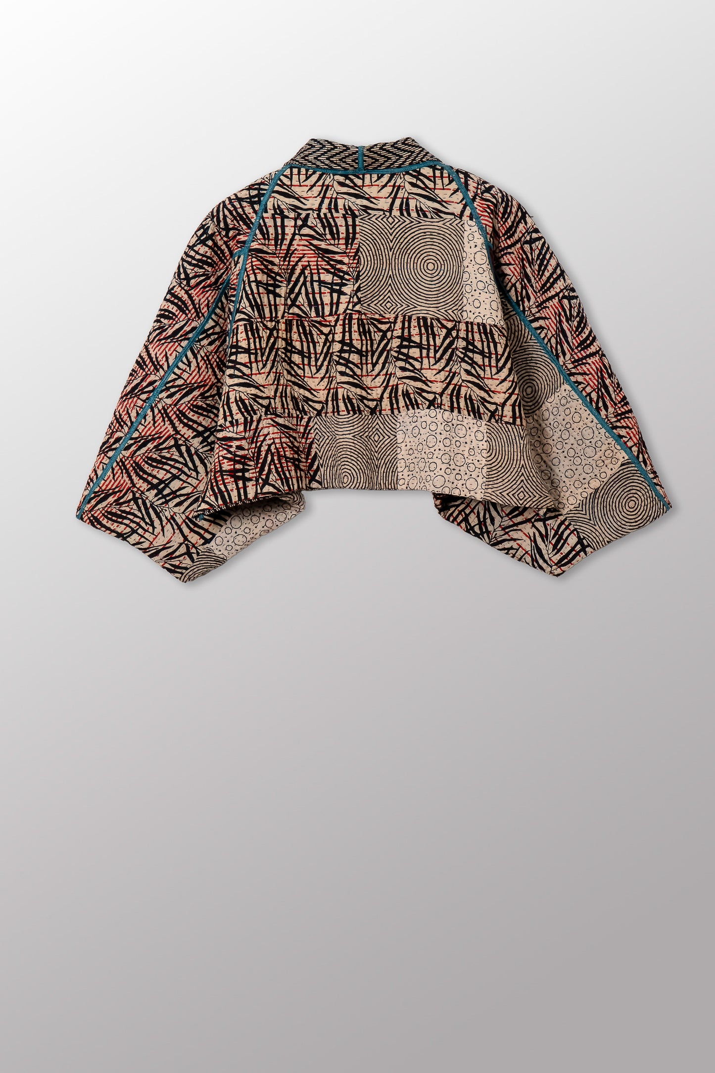 SOHO BAMBOO KANTHA PUFF SLV. SHRUG - bo4062-cblk003a -