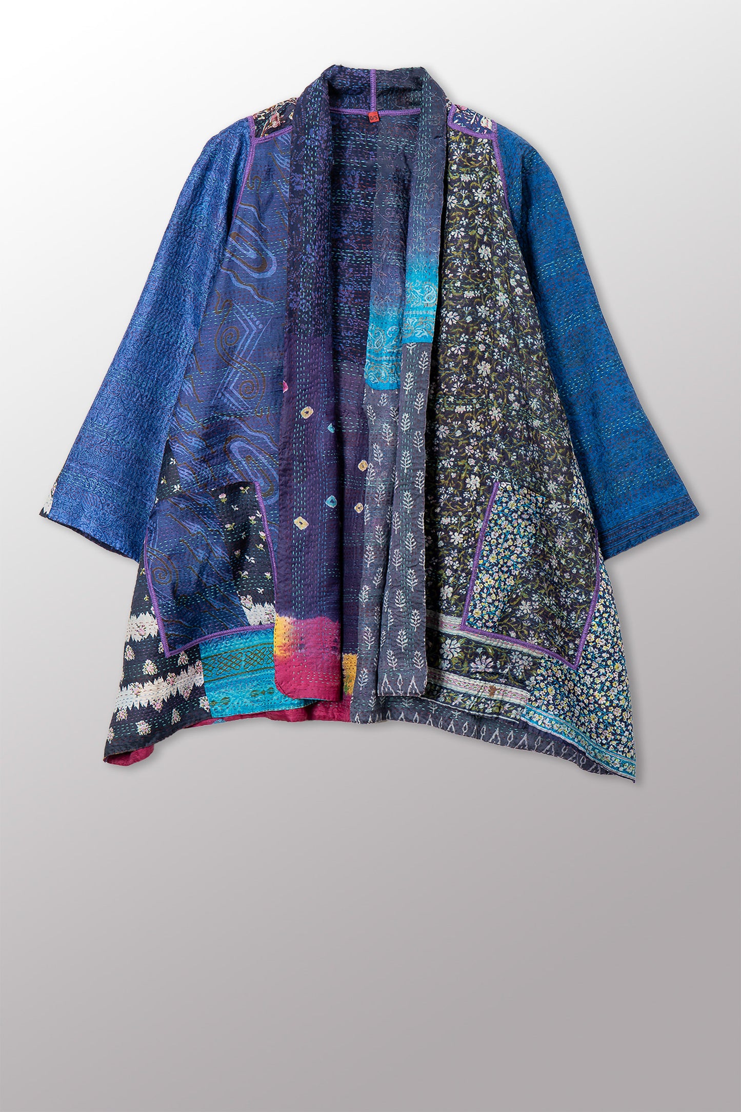 VINTAGE SILK KANTHA A-LINE JKT - sv2003-0414a -
