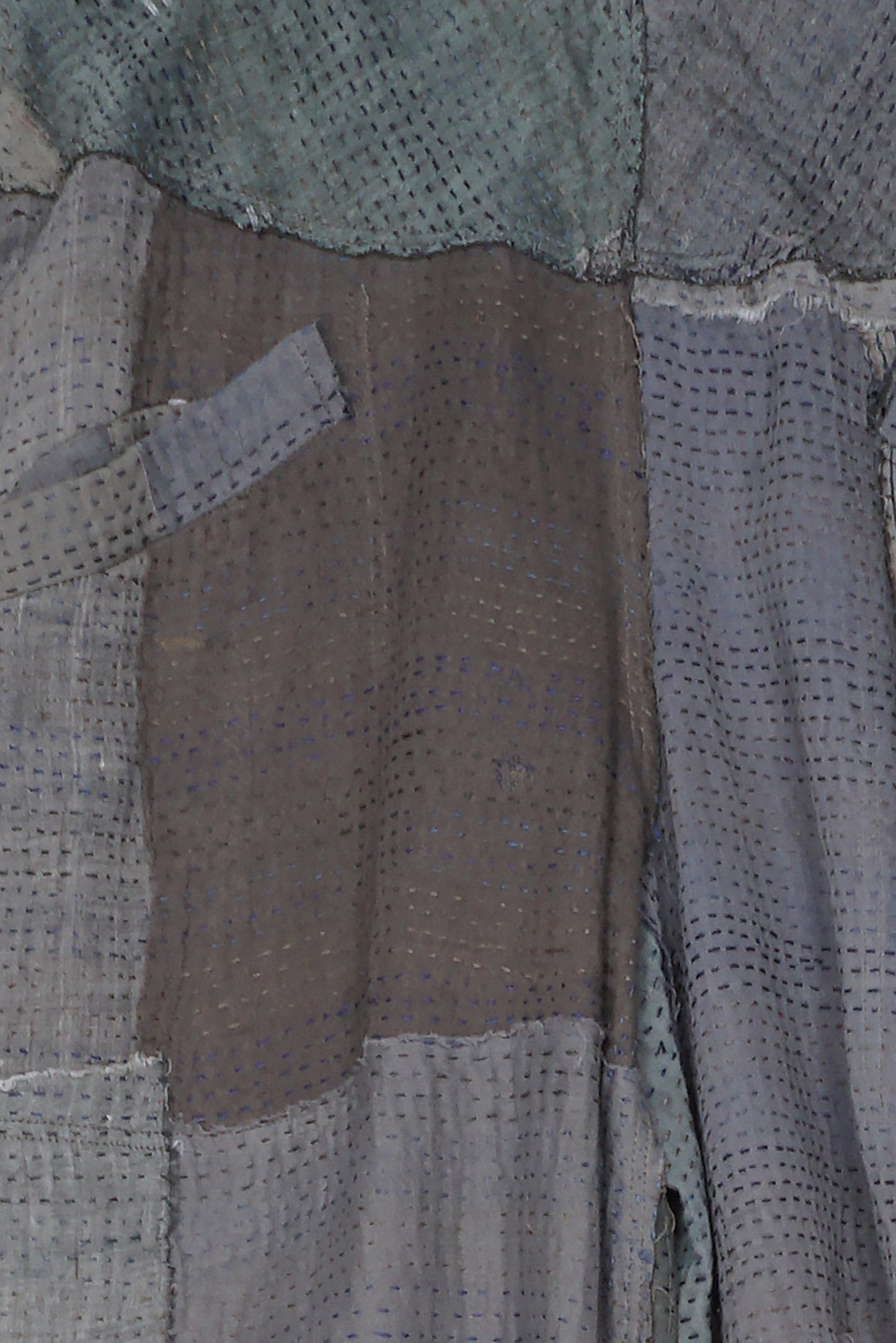 FRAYED PATCH KANTHA HAREM PANTS - fi2605-gry -