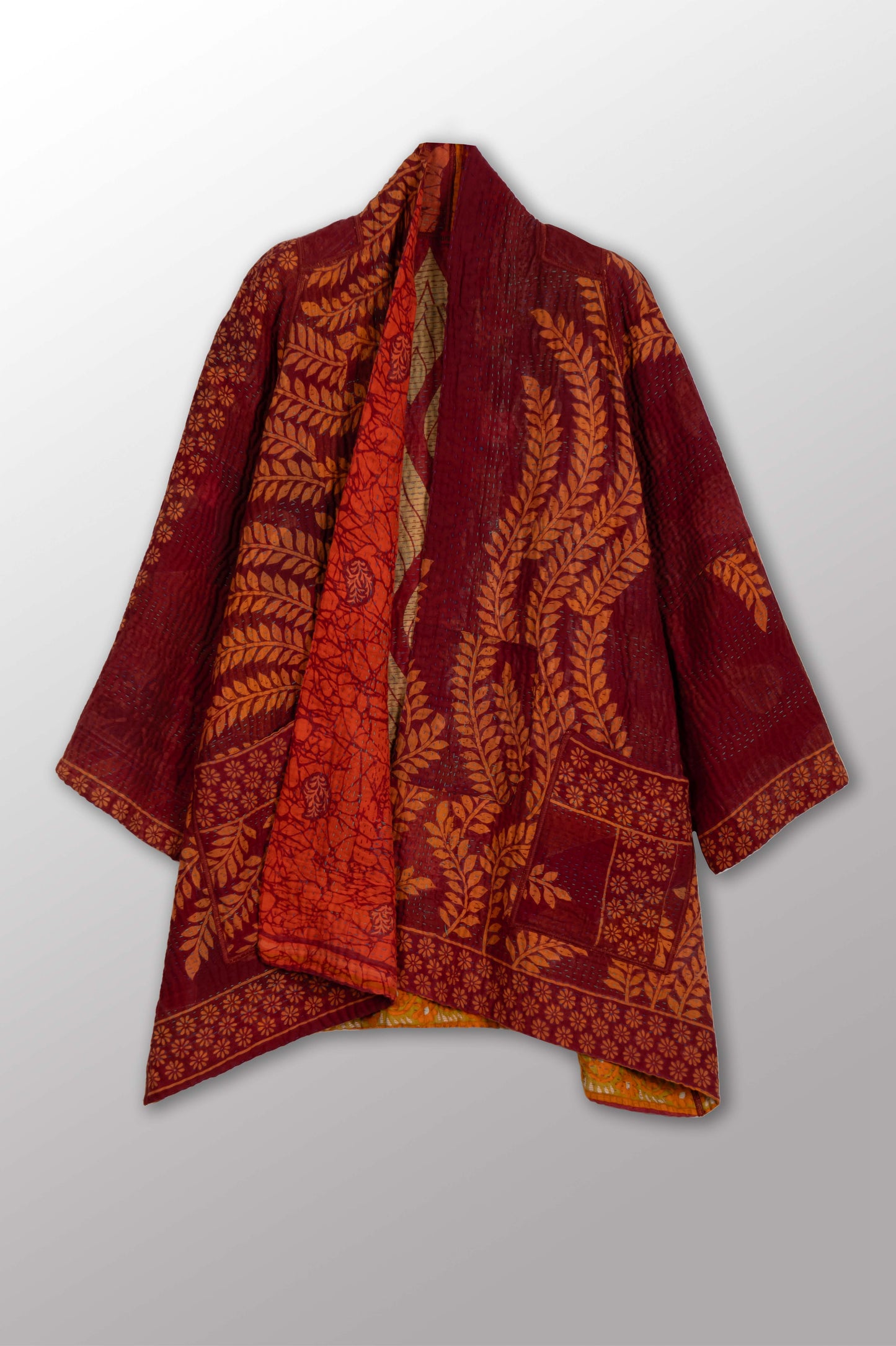 VINTAGE COTTON KANTHA A-LINE JKT - cv4003-0452a -