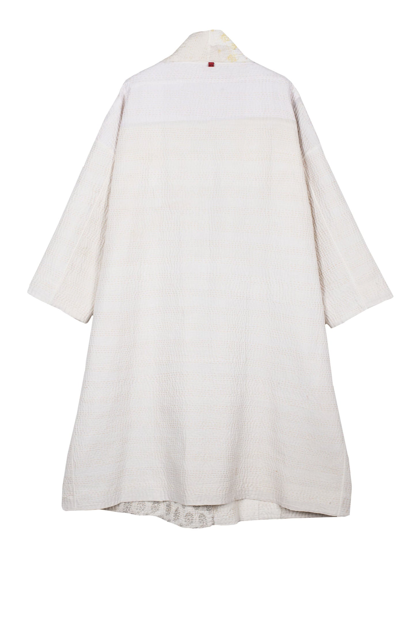 FRAYED PATCH KANTHA SIMPLE ROBE - fi4334-ivy -