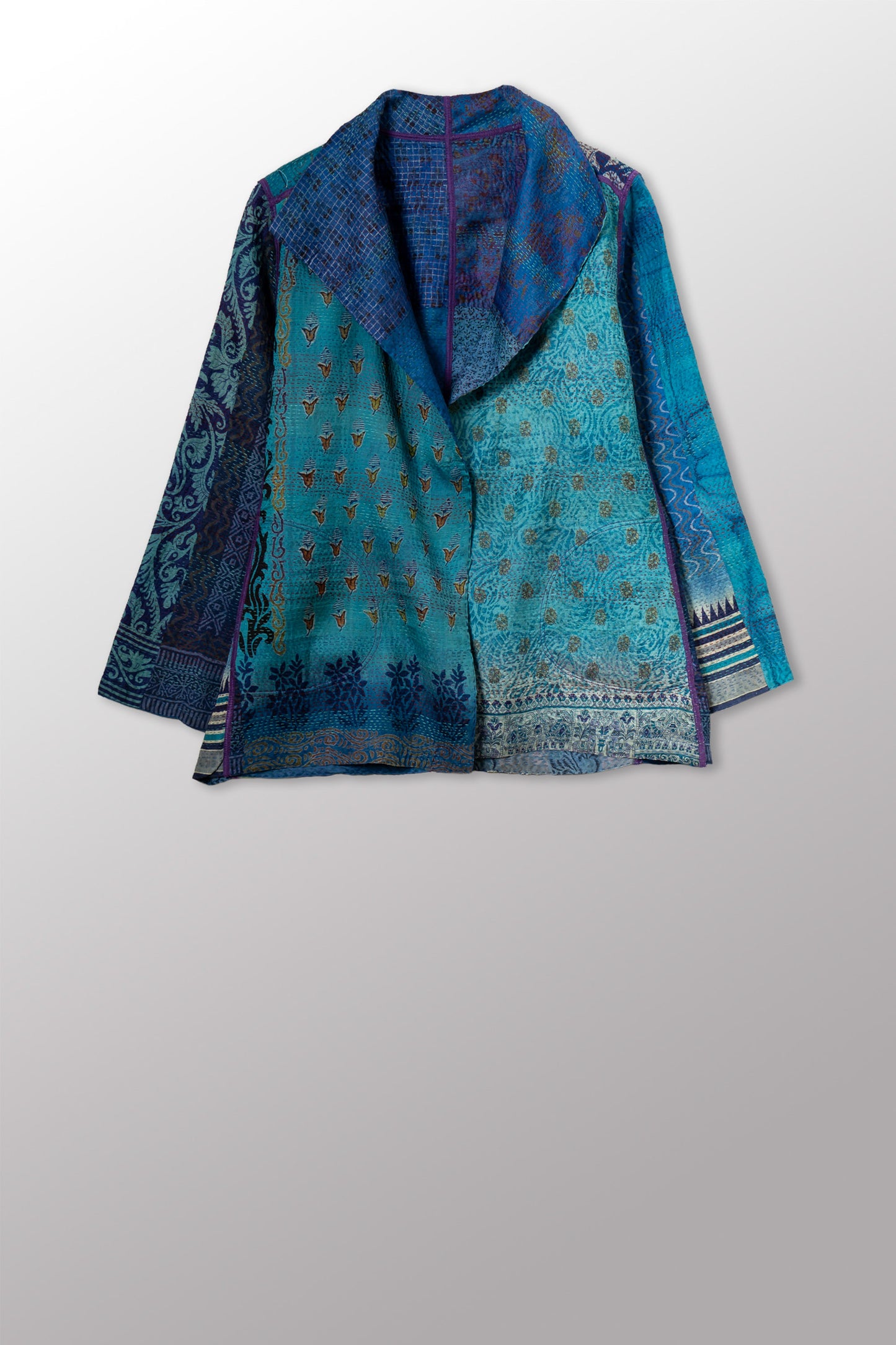 VINTAGE SILK KANTHA SHORT JKT - sv2007-0076m -