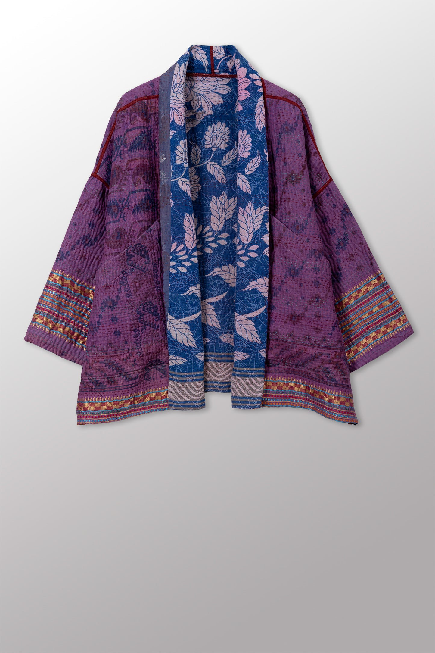 VINTAGE COTTON KANTHA BIG POCKET JKT - cv4057-0013a -