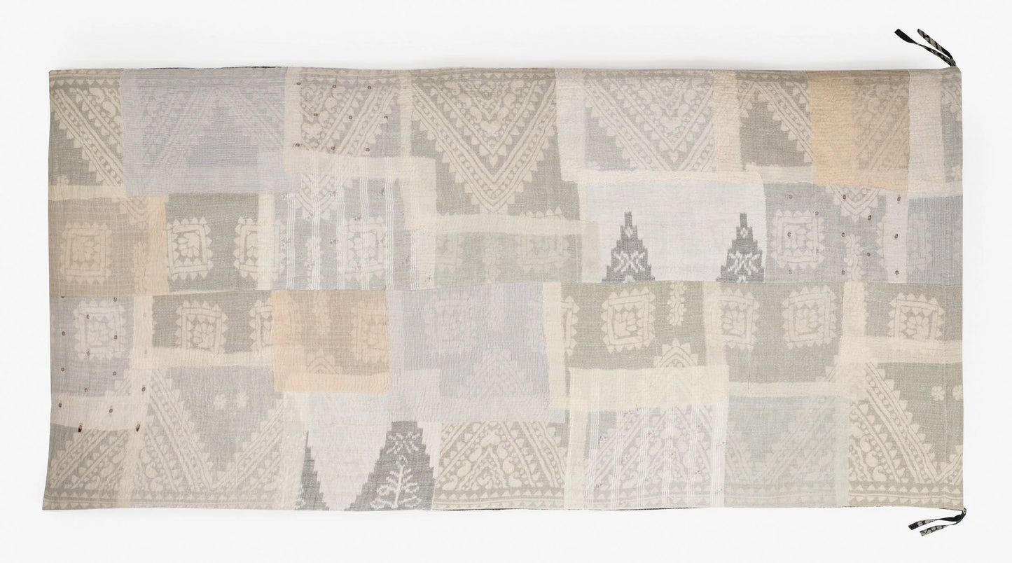 Mosaic Fray Handmade Vintage Kantha Day Bed Mattress Cover -Hydrangea