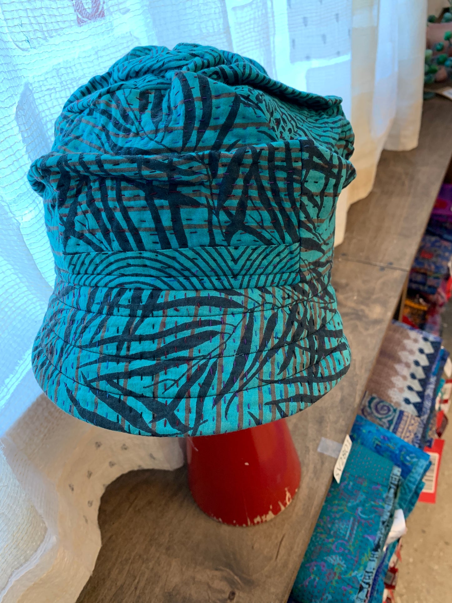 SOHO BAMBOO KANTHA HALF BRIM HAT - bo4881-tuq -