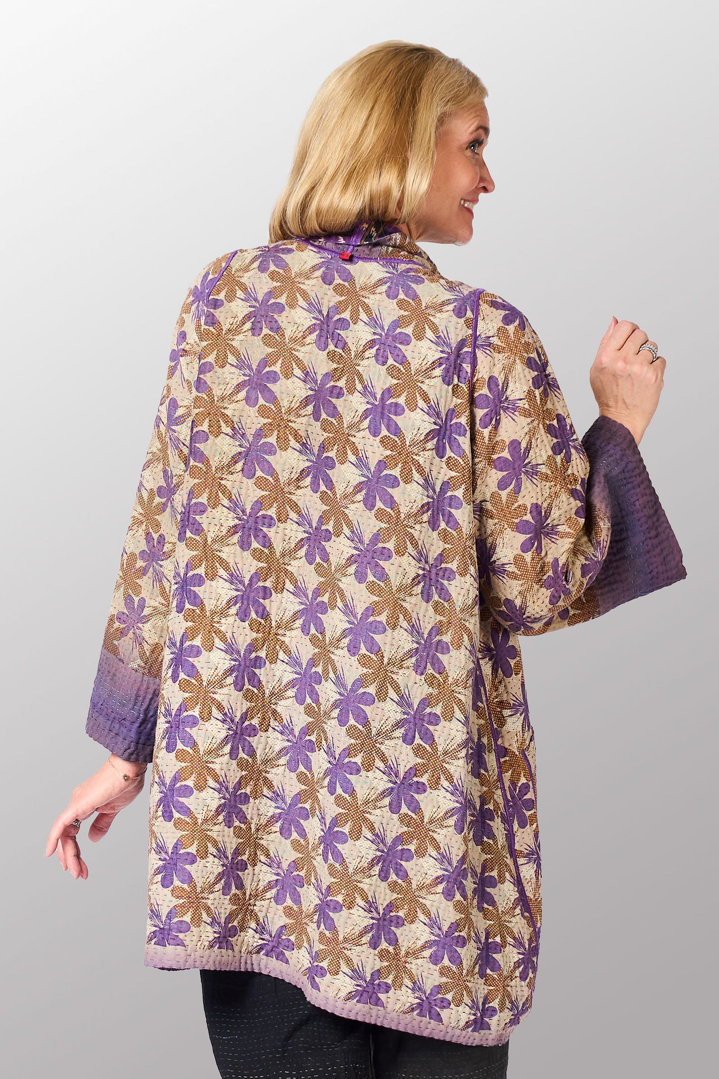 VINTAGE COTTON KANTHA A-LINE JKT - cv4003-0451a -