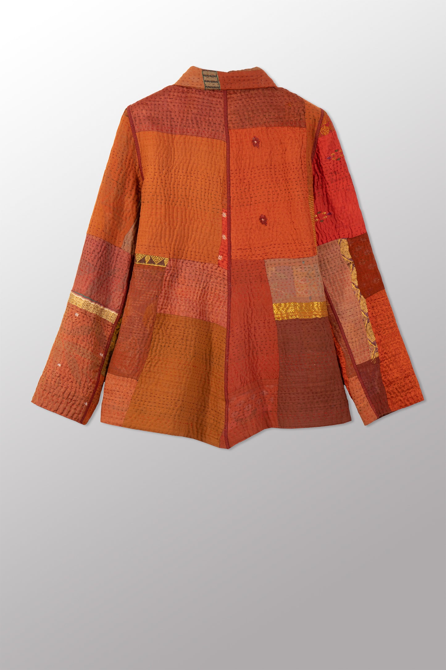 COTTON SILK SW PATCH KANTHA SIMPLE JKT - ws4022-org -