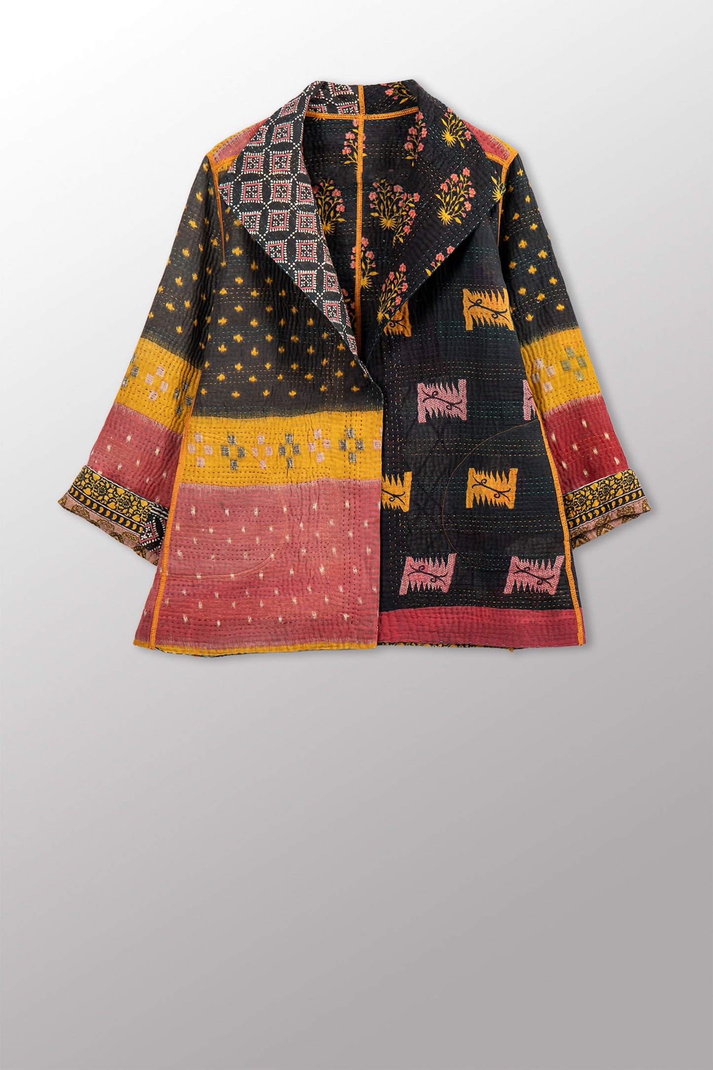 VINTAGE COTTON KANTHA SHORT JKT - cv4007-0349l -