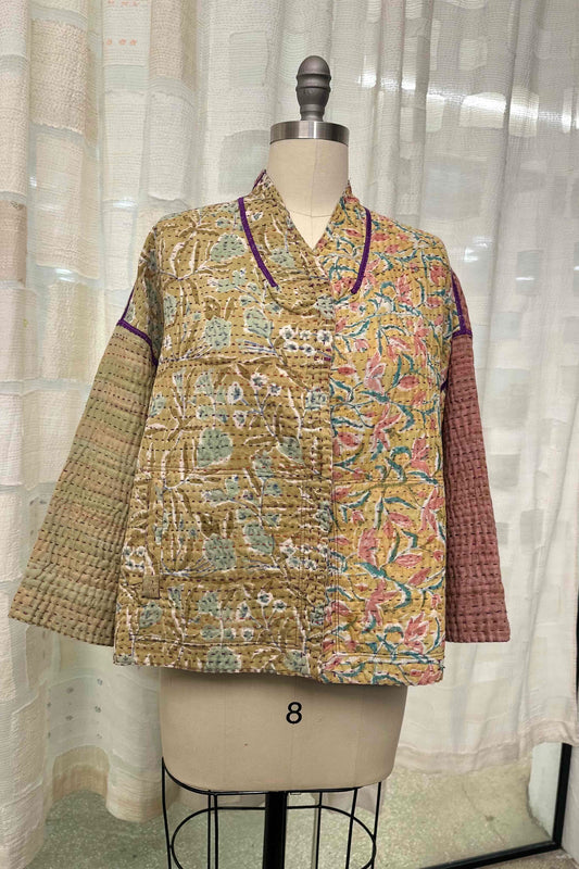 LOTUS VEDA STAND COLLAR CROPPED JACKET - vl4034-0001a -