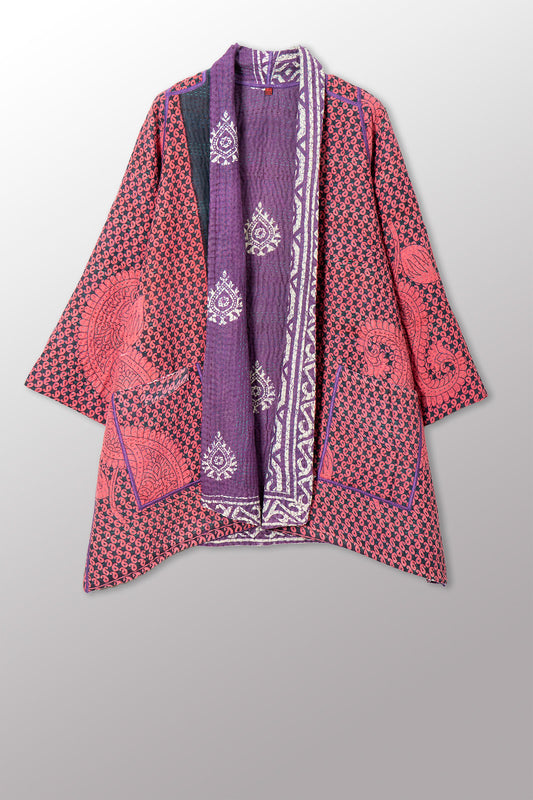 VINTAGE COTTON KANTHA A-LINE JKT - cv4003-0460a -