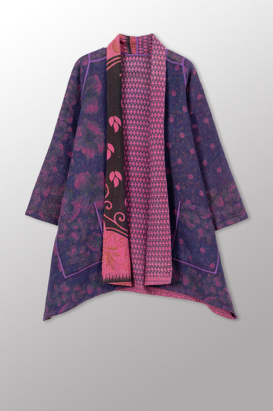 COTTON OVERDYE KANTHA A-LINE JKT - ov4003-cfus042a -