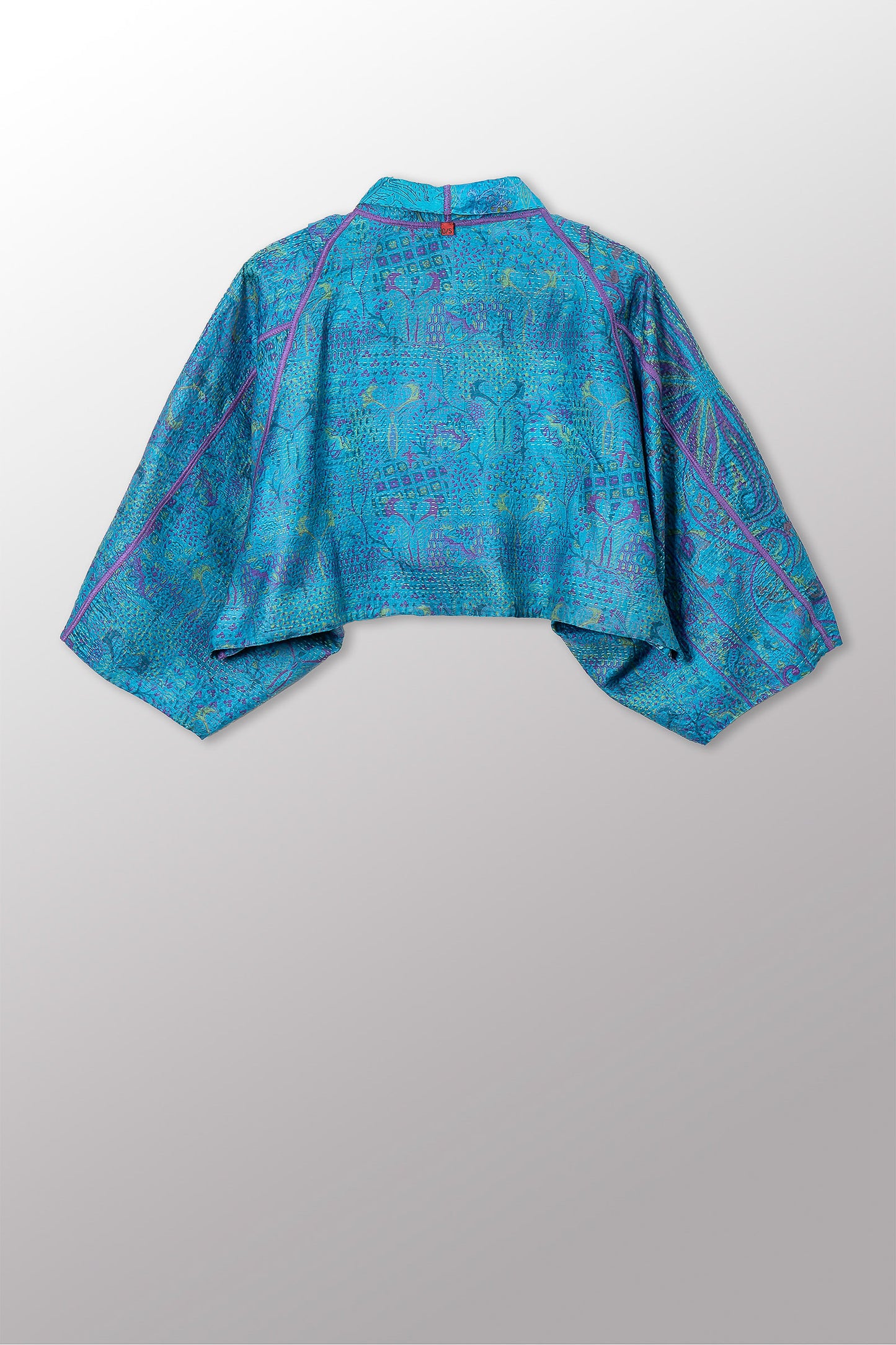 VINTAGE SILK KANTHA PUFF SLV. SHRUG - sv2062-0039a -