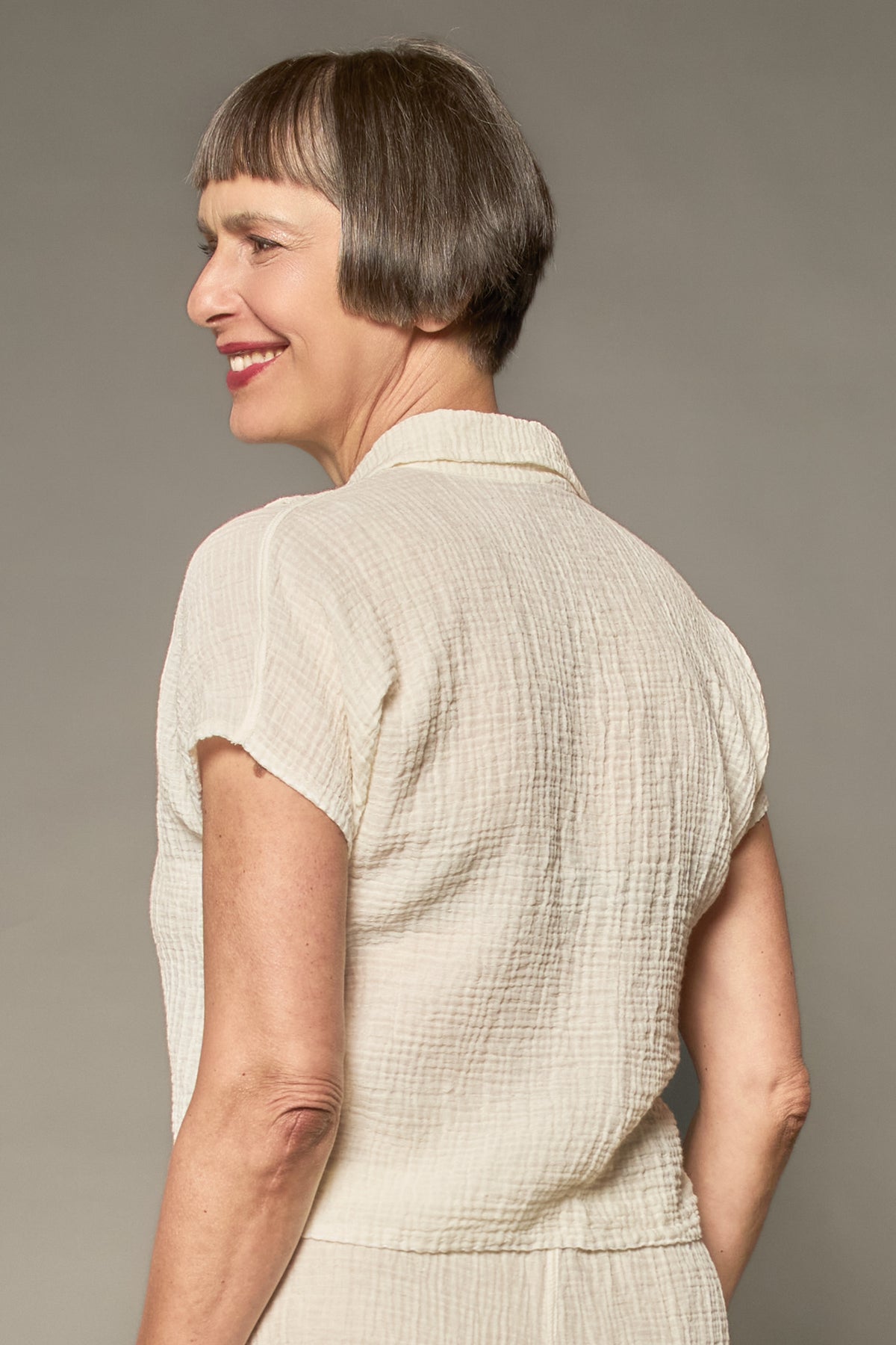 RIPPLE KANTHA ESSENTIAL SHIRT BLOUSE - rp2t111-wht -