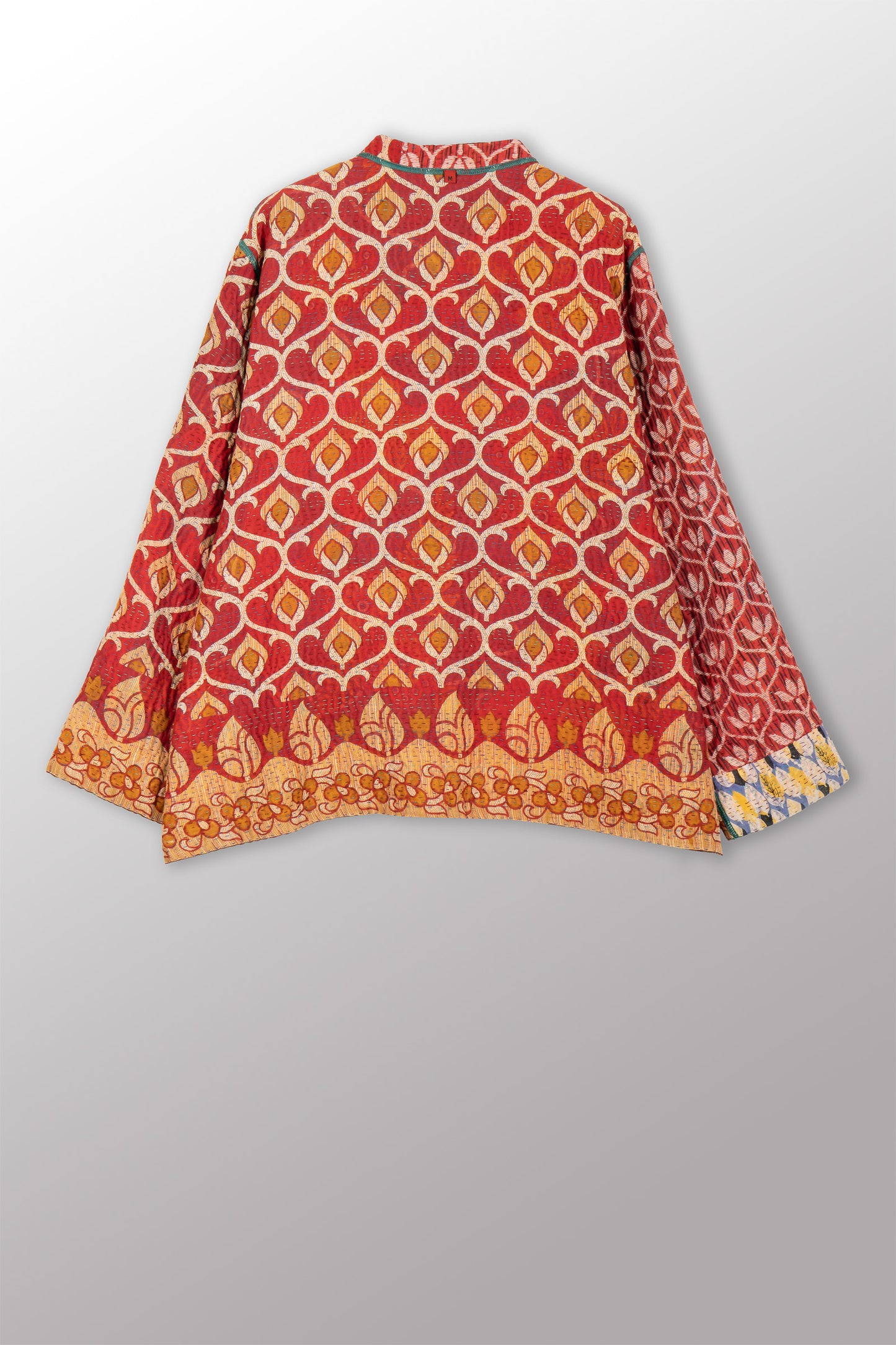 VINTAGE COTTON KANTHA KAFTAN JACKET SHORT - cv4088-0008m -