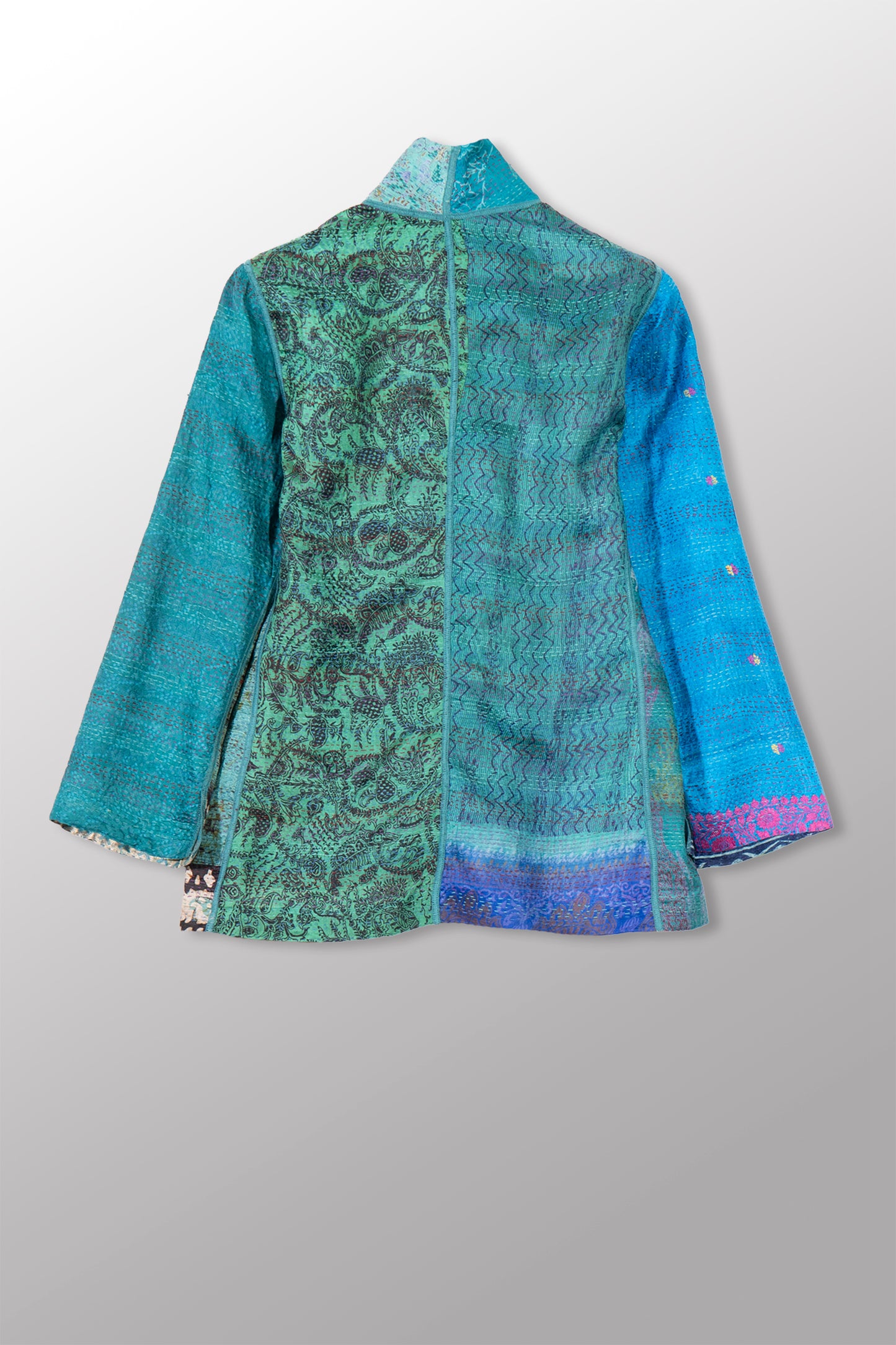 VINTAGE SILK KANTHA SHORT JKT - sv2007-0063s -