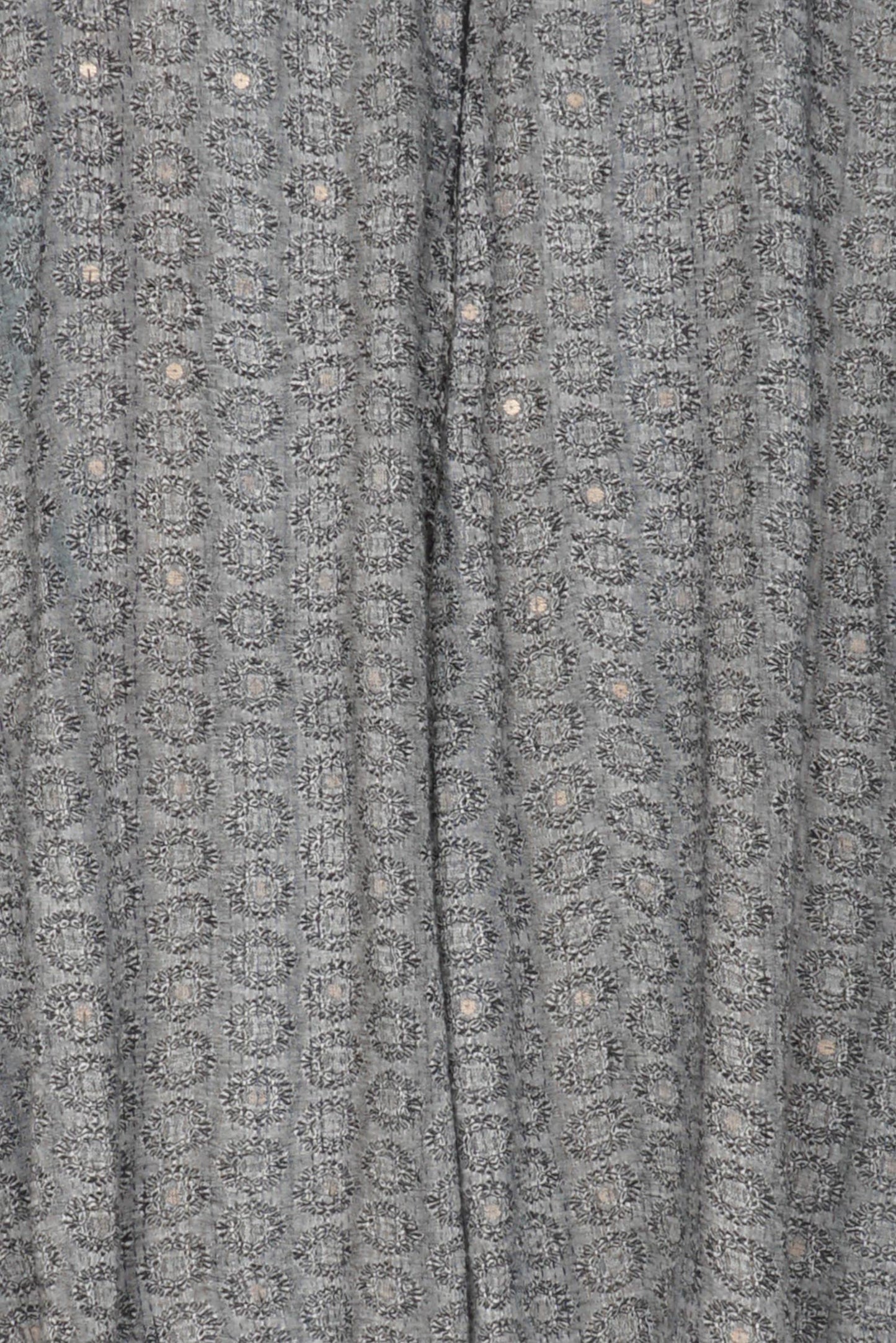 STRIPE FRAYED & HANDWOVEN KANTHA A-LINE DUSTER - ft2311-blk -