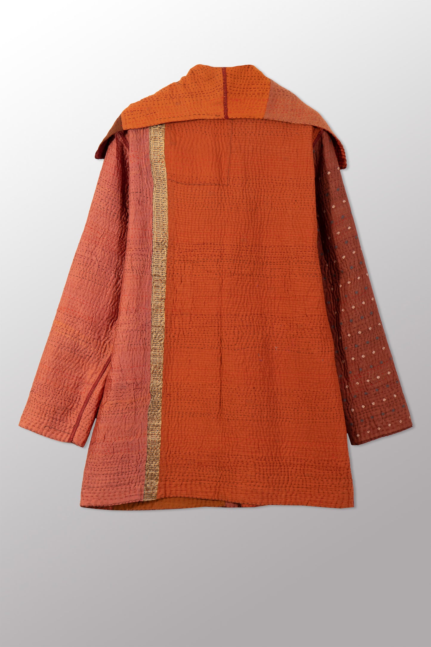 COTTON SILK SW PATCH KANTHA POCKET JKT - ws4002-org -