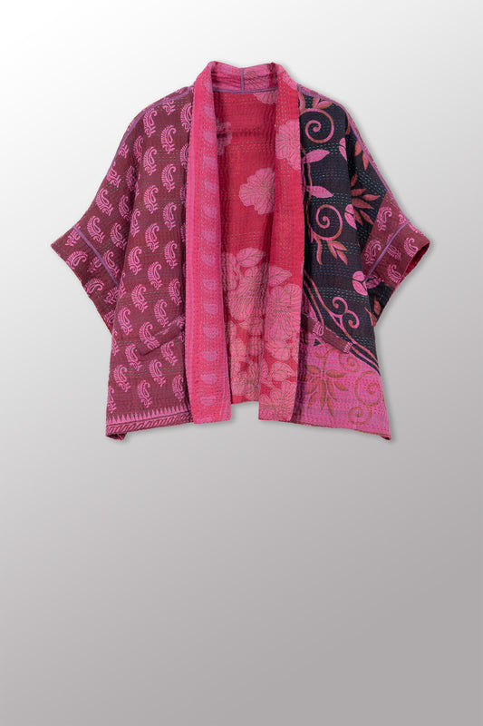 COTTON OVERDYE KANTHA MINI PONCHO - ov4060-cpik001a -