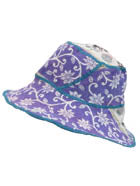 VINTAGE COTTON KANTHA CIRCULAR CUT BRIM HAT - cv2882-blu -