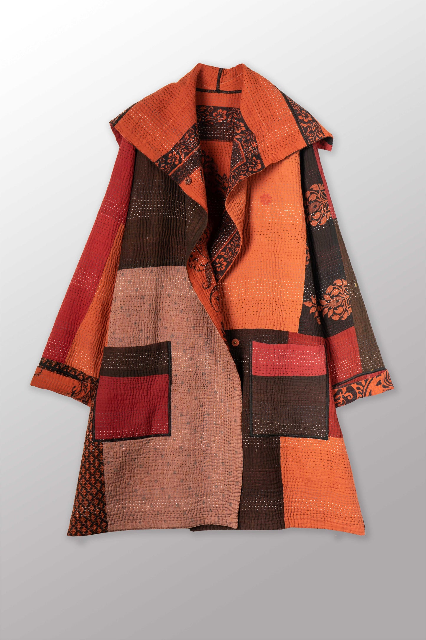 PAISLEY & PATCH KANTHA POCKET MEDIUM COAT - py4316-org -