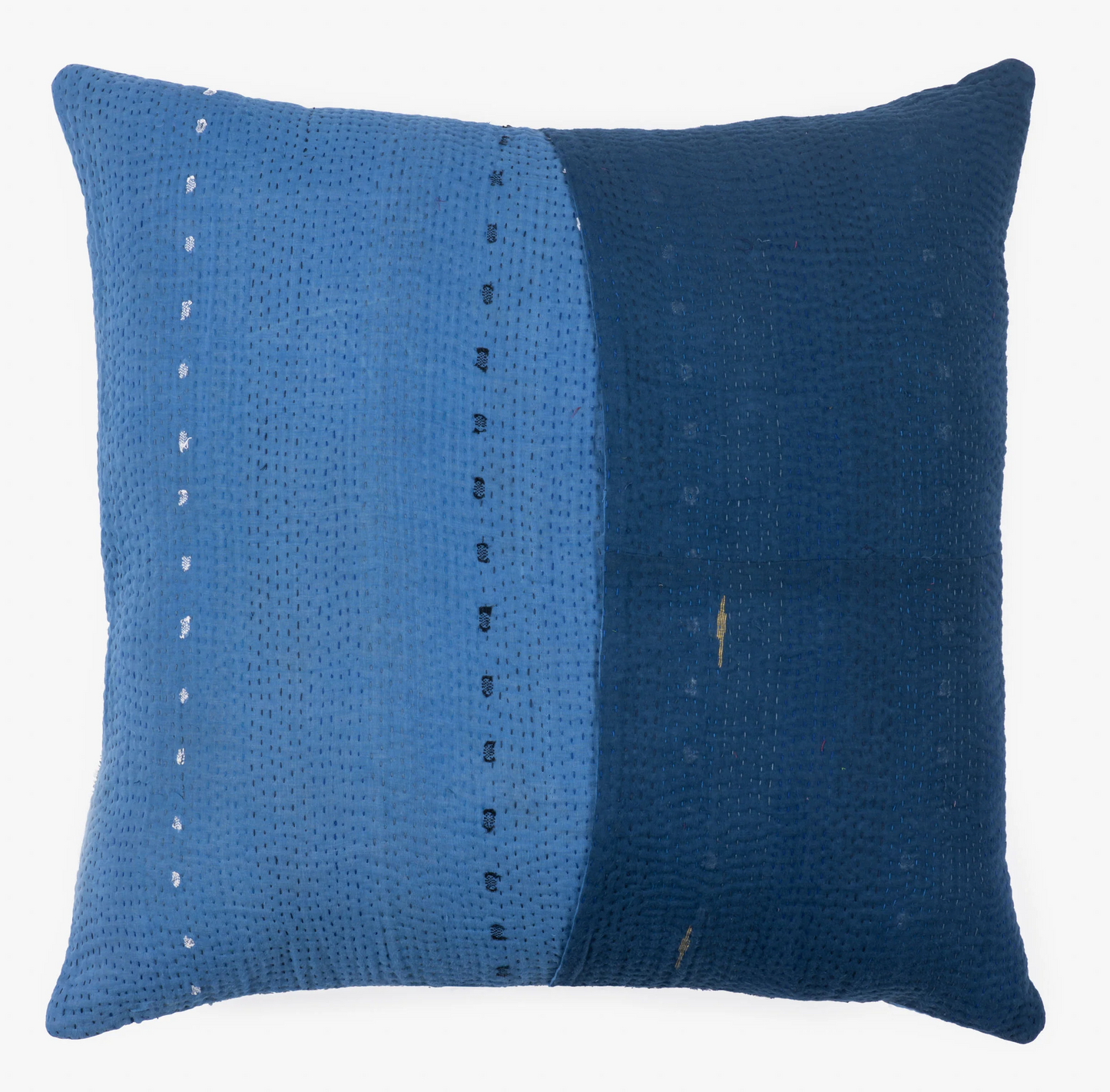 Landscape Handmade Vintage Kantha Pillow Sham -Navy -