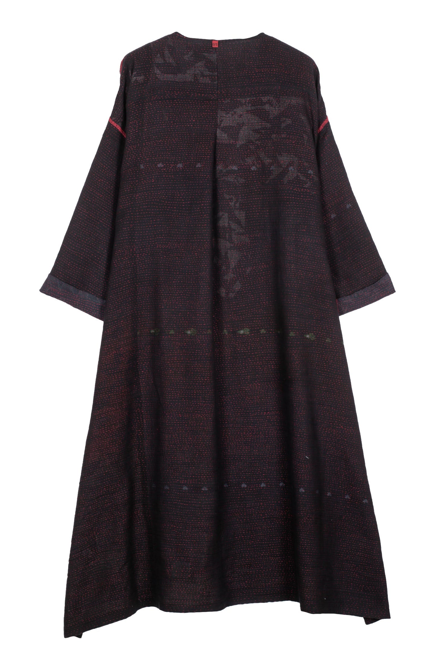 MONOTONE TWILIGHT PRINT KANTHA LONG DUSTER - tp2328-red -