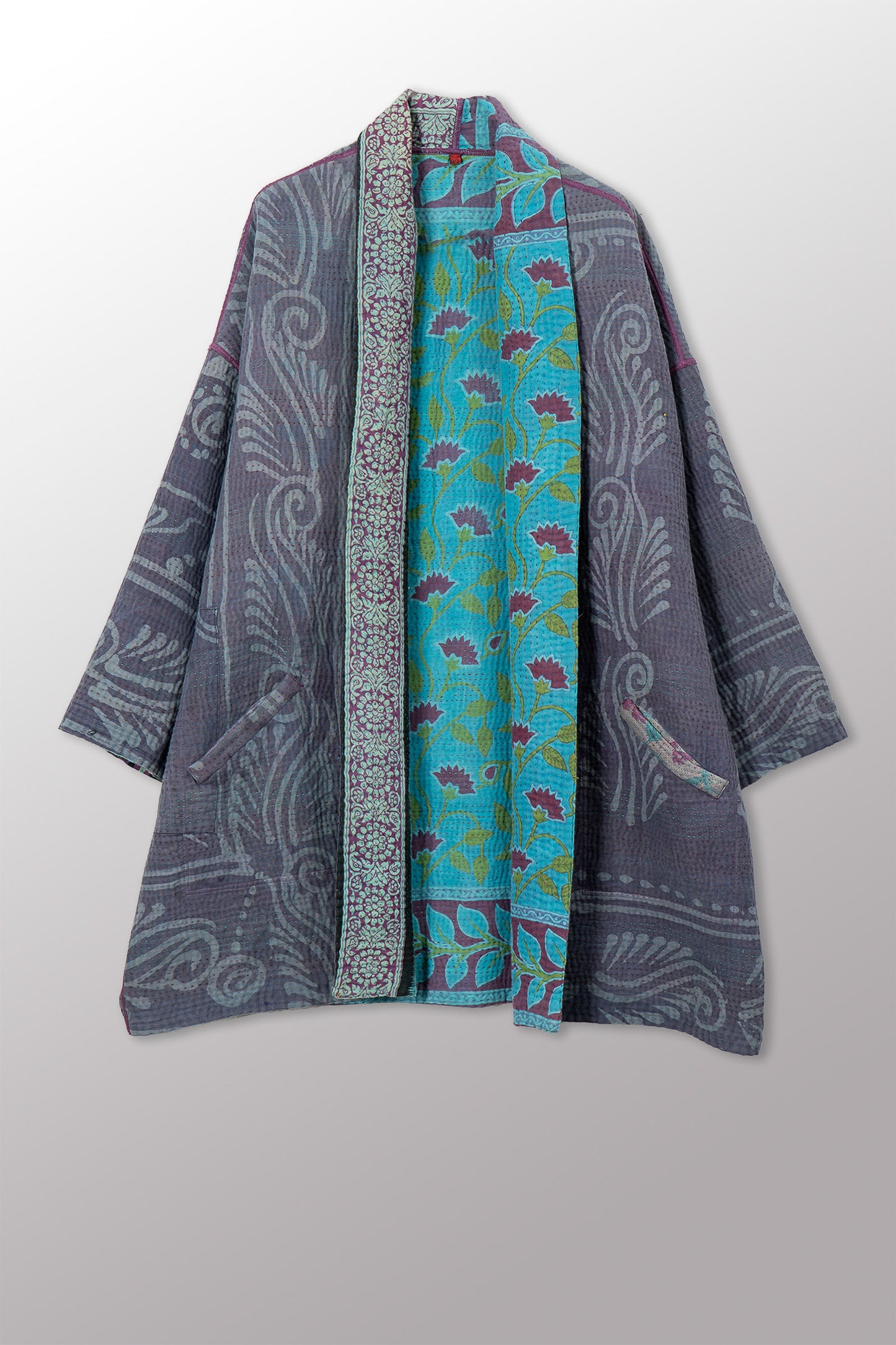 VINTAGE COTTON KANTHA HAORI JKT - cv4068-0025a -