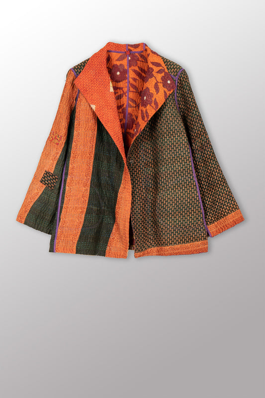 VINTAGE COTTON KANTHA SHORT JKT - cv4007-0339l -